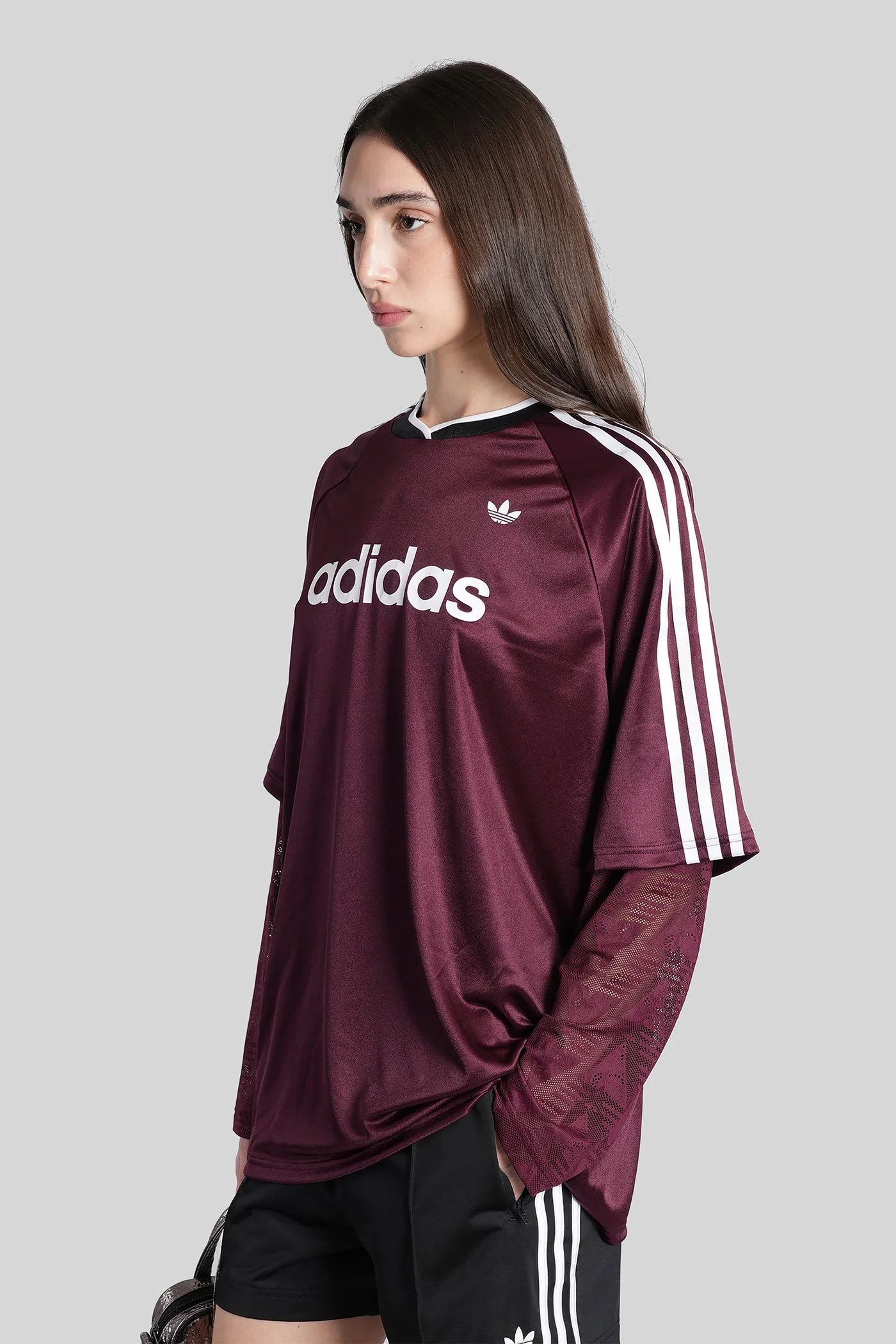 Lace Long Sleeve T-Shirt in bordeaux Polyethylene - Image 4