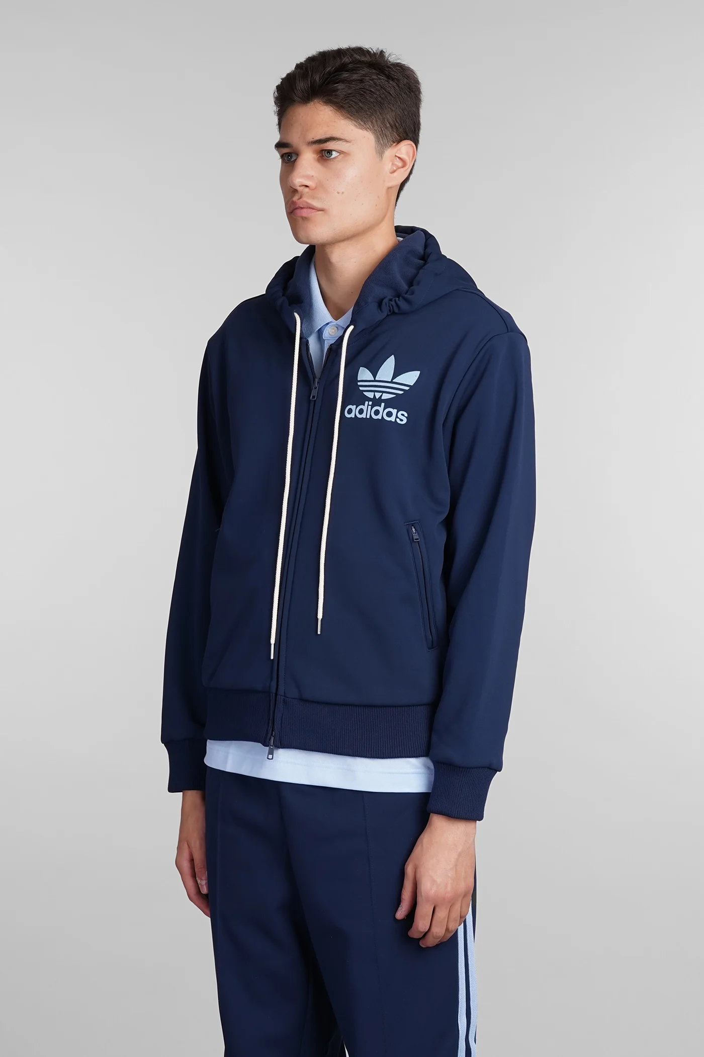 Track Hoodie Sweatshirt in blue polyester - Image 4