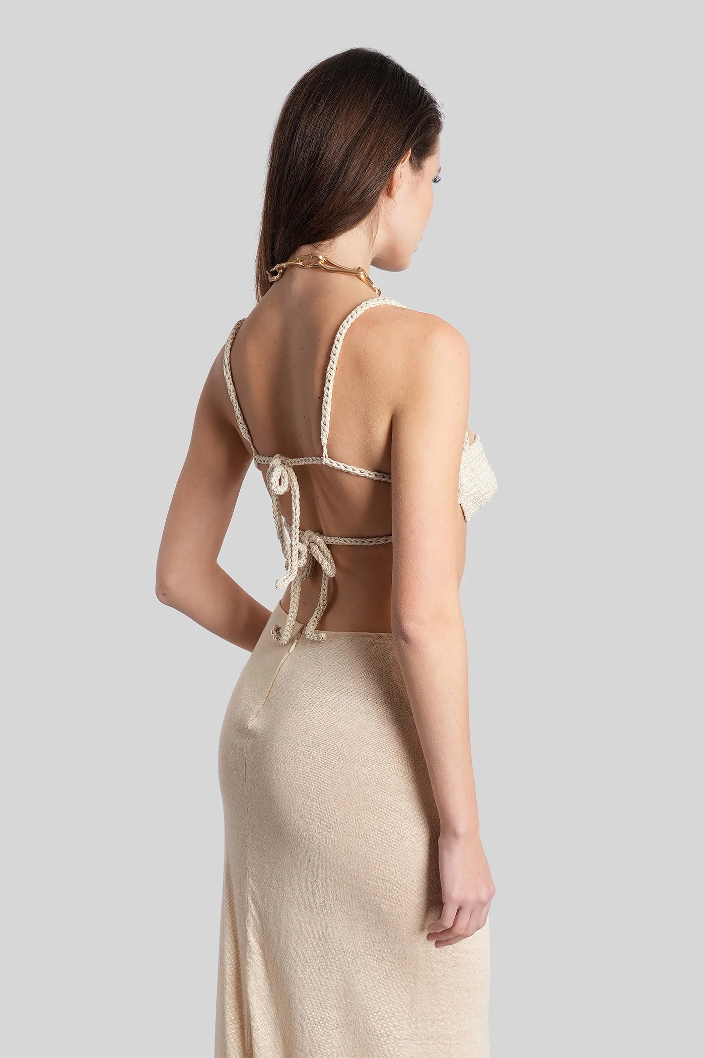 Beachwear in beige polyester - Image 3