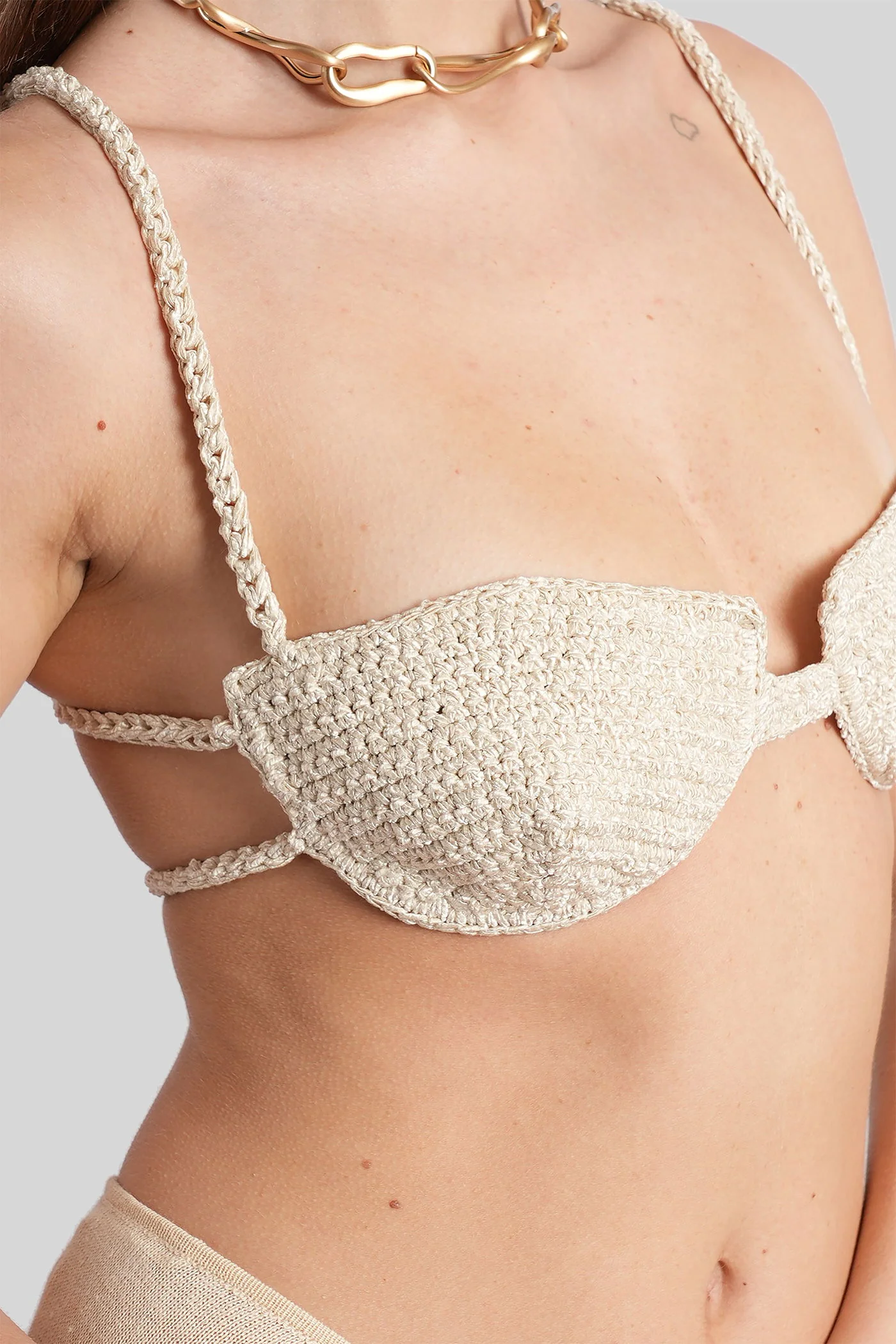 Beachwear in beige polyester - Image 5