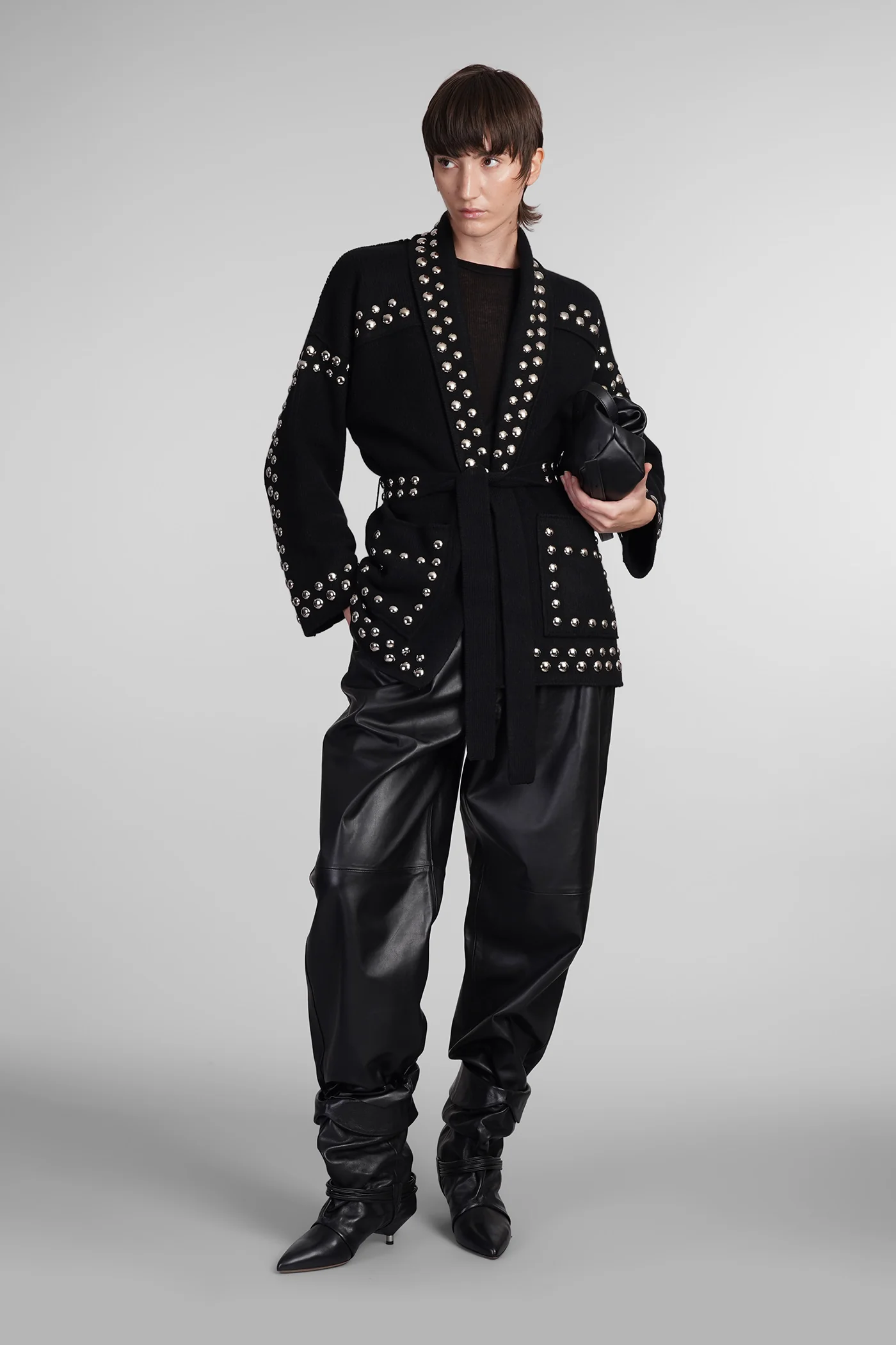 Cardigan in black wool - Image 2
