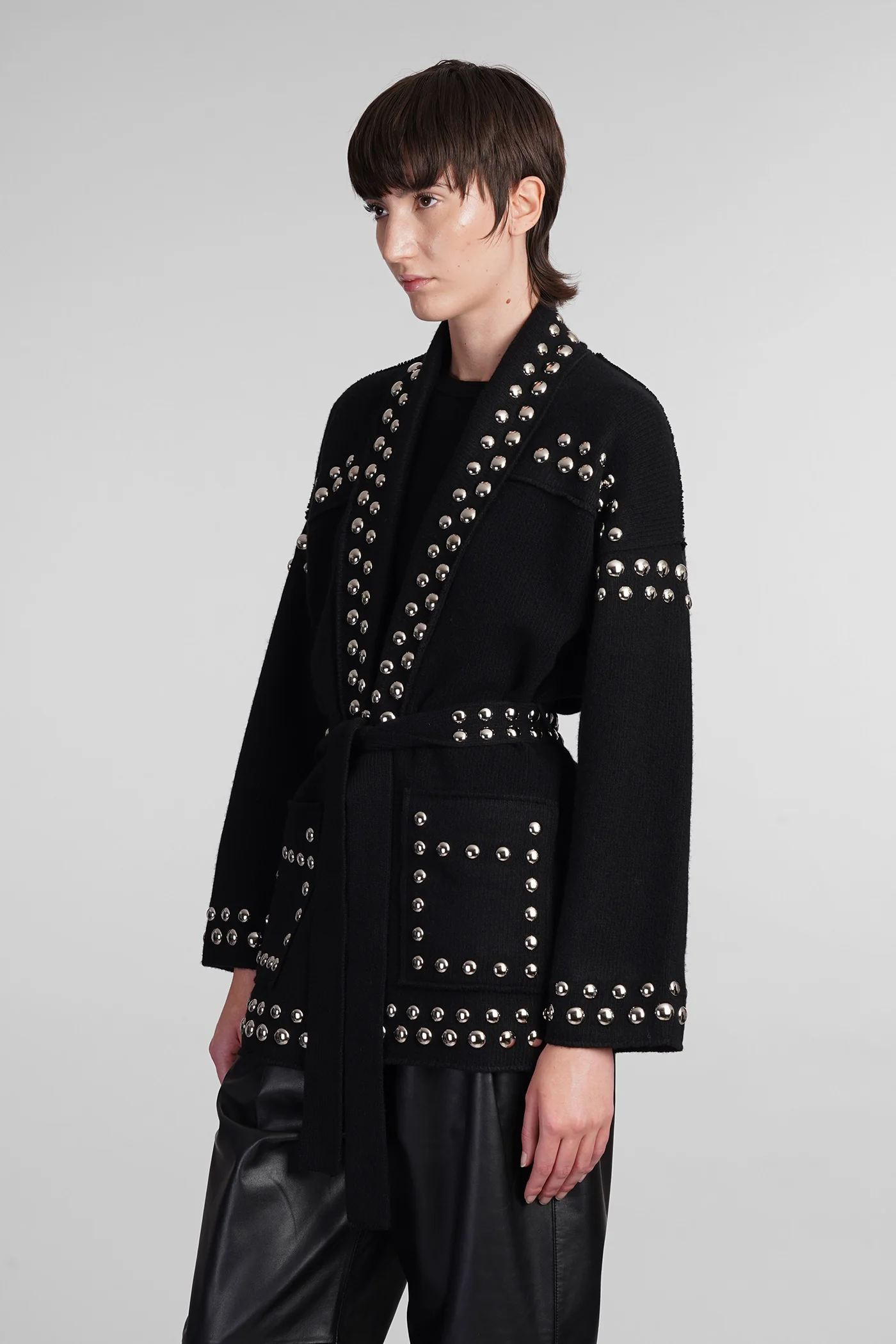 Cardigan in black wool - Image 4