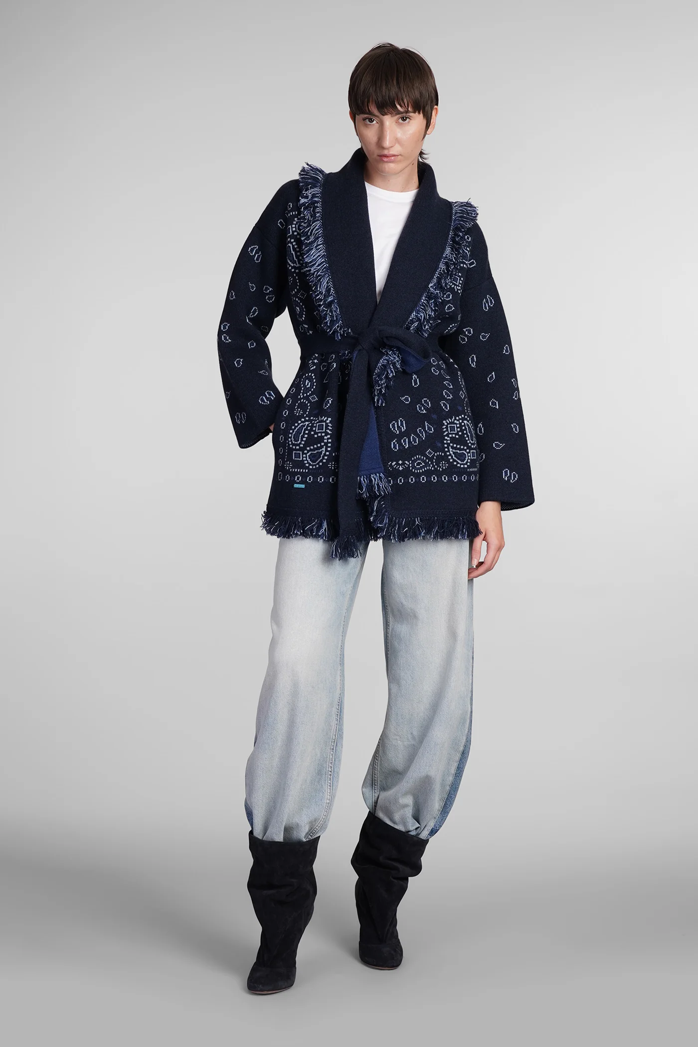 Cardigan in blue cashmere - Image 2