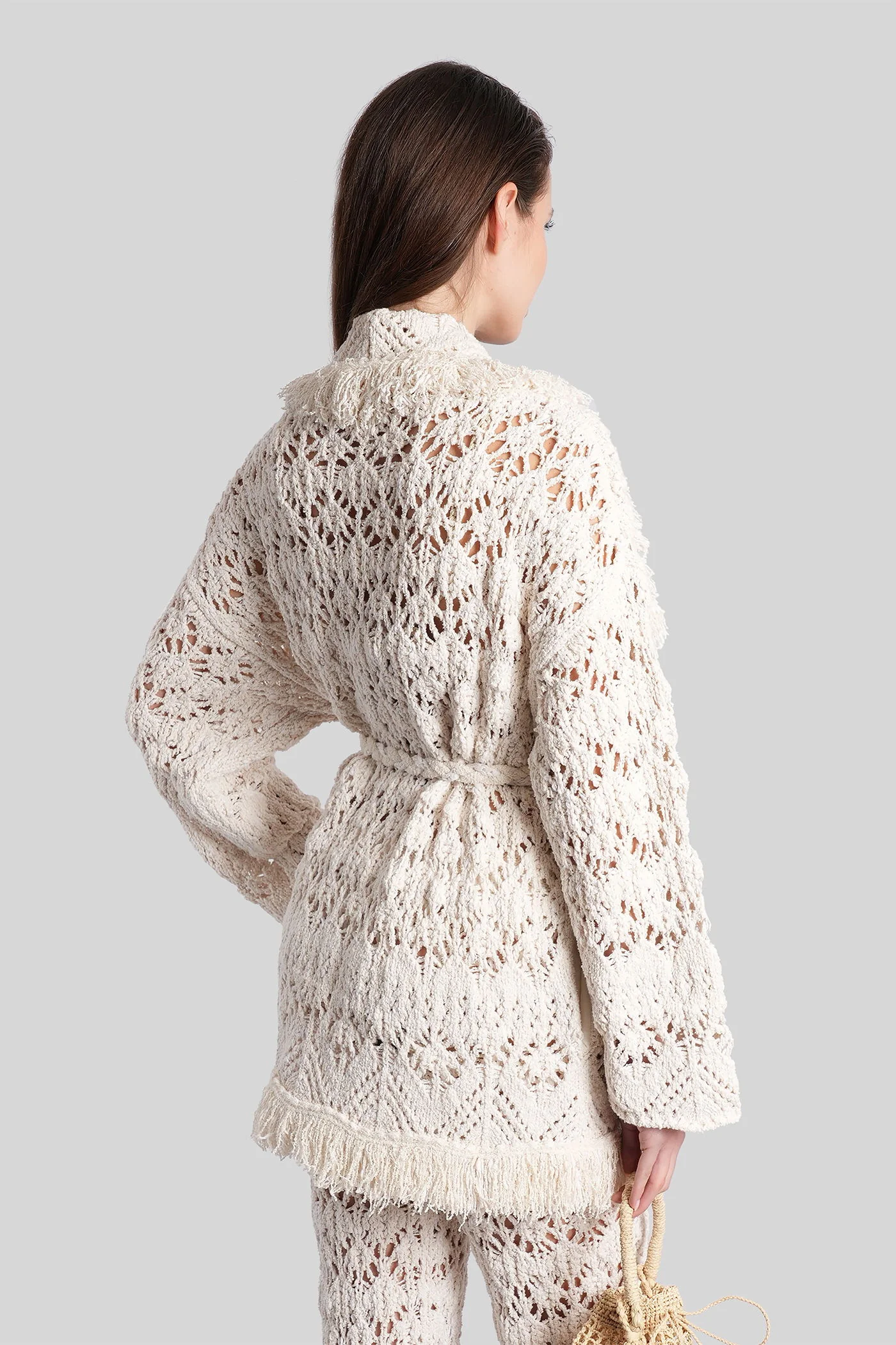 Cardigan in white cotton - Image 3