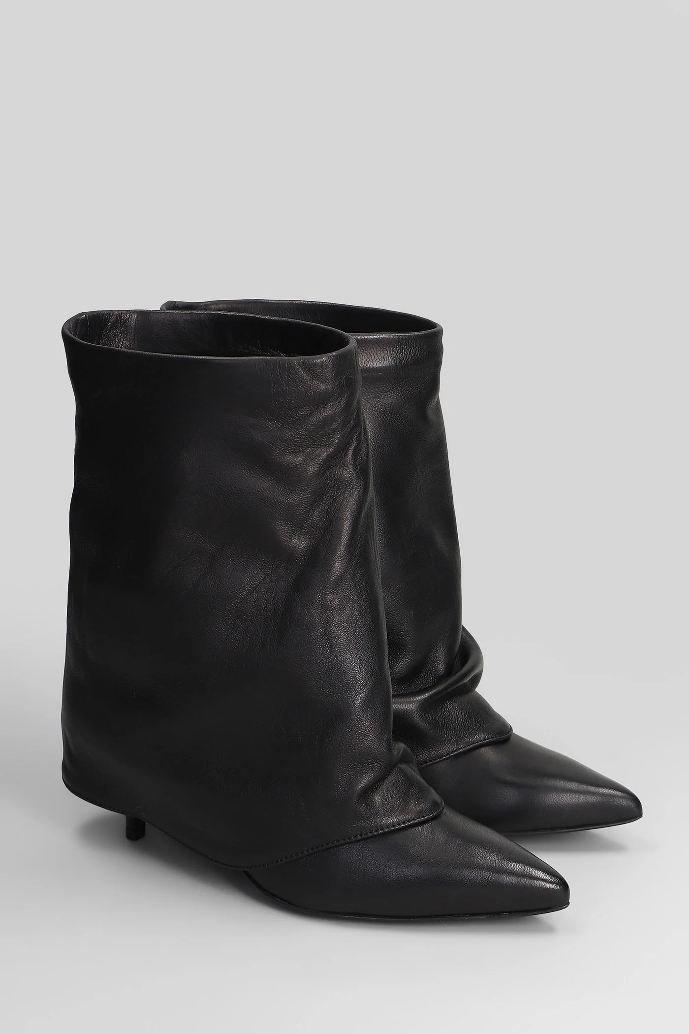 High heels Ankle boots in black leather - Image 2