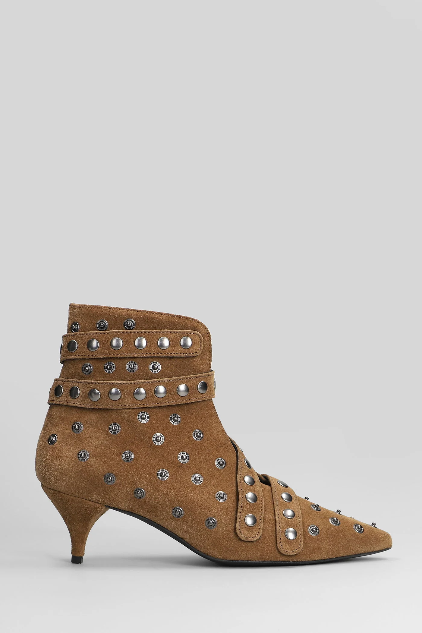 High heels Ankle boots in brown suede