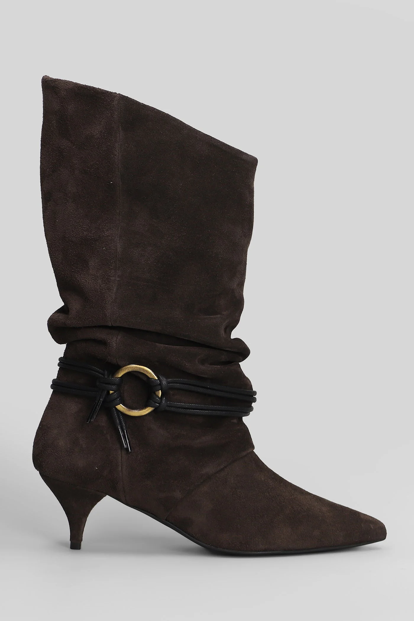 High heels Ankle boots in brown suede
