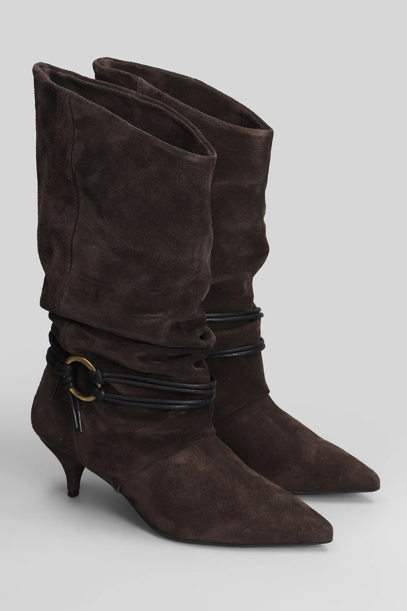 High heels Ankle boots in brown suede - Image 2