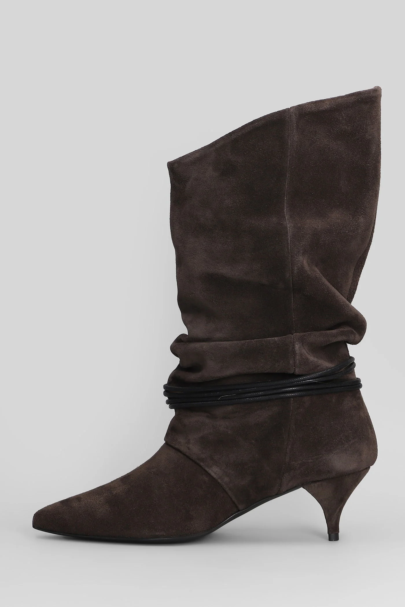 High heels Ankle boots in brown suede - Image 3