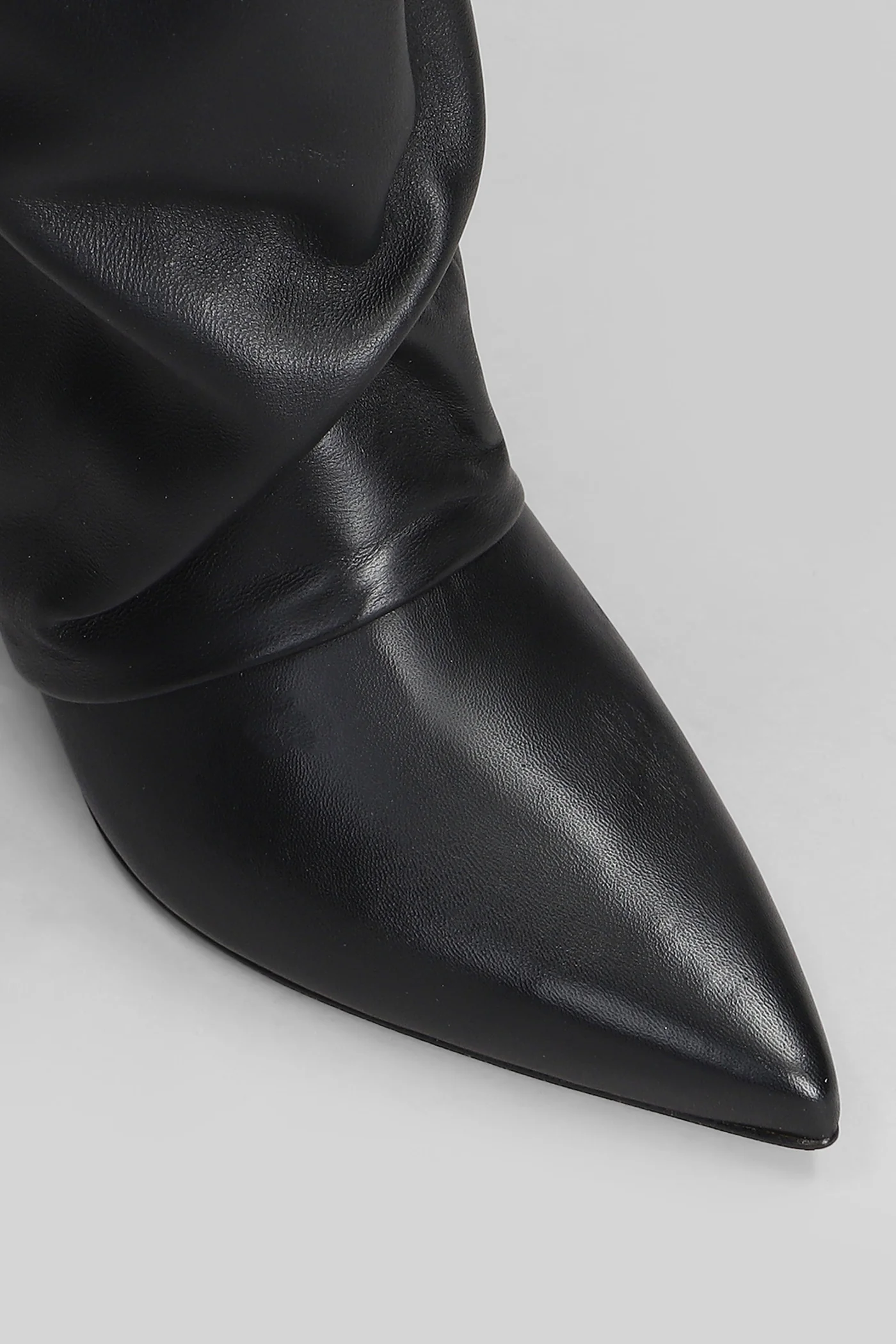 High heels boots in black leather - Image 5