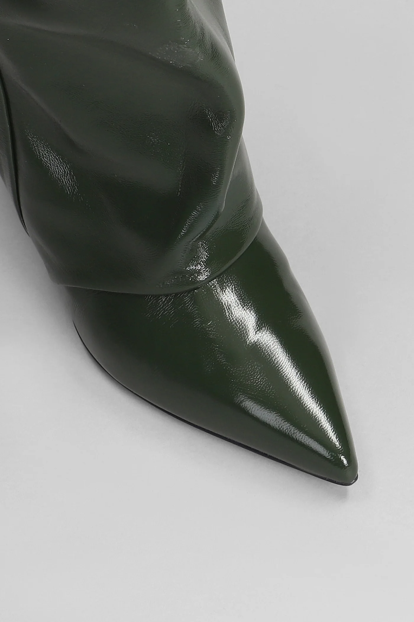 High heels boots in green leather - Image 5