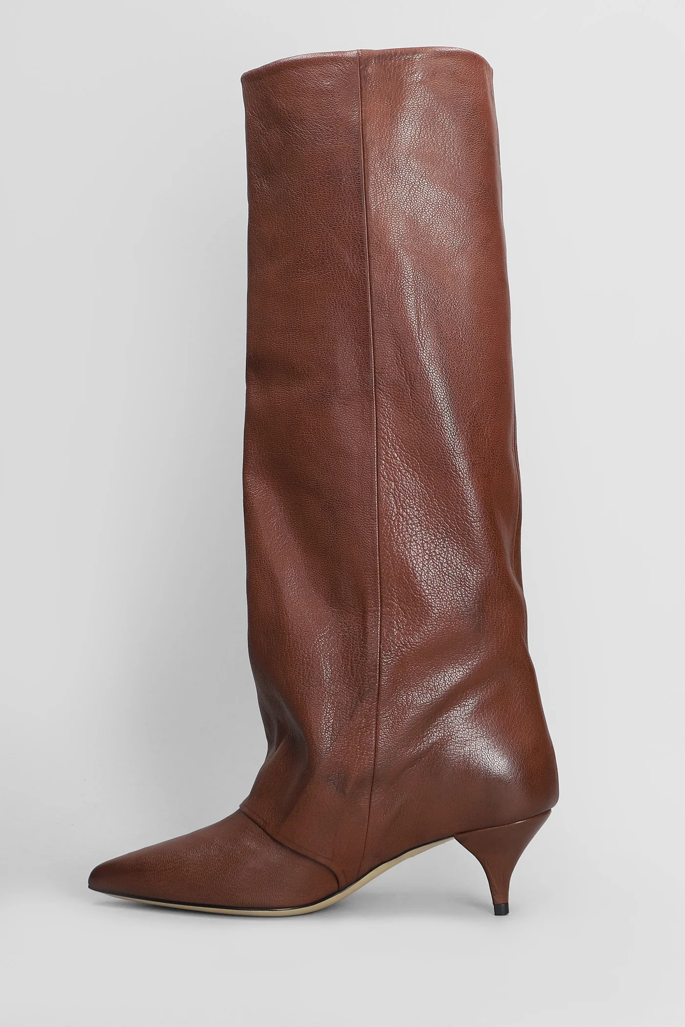 High heels boots in leather color leather - Image 3
