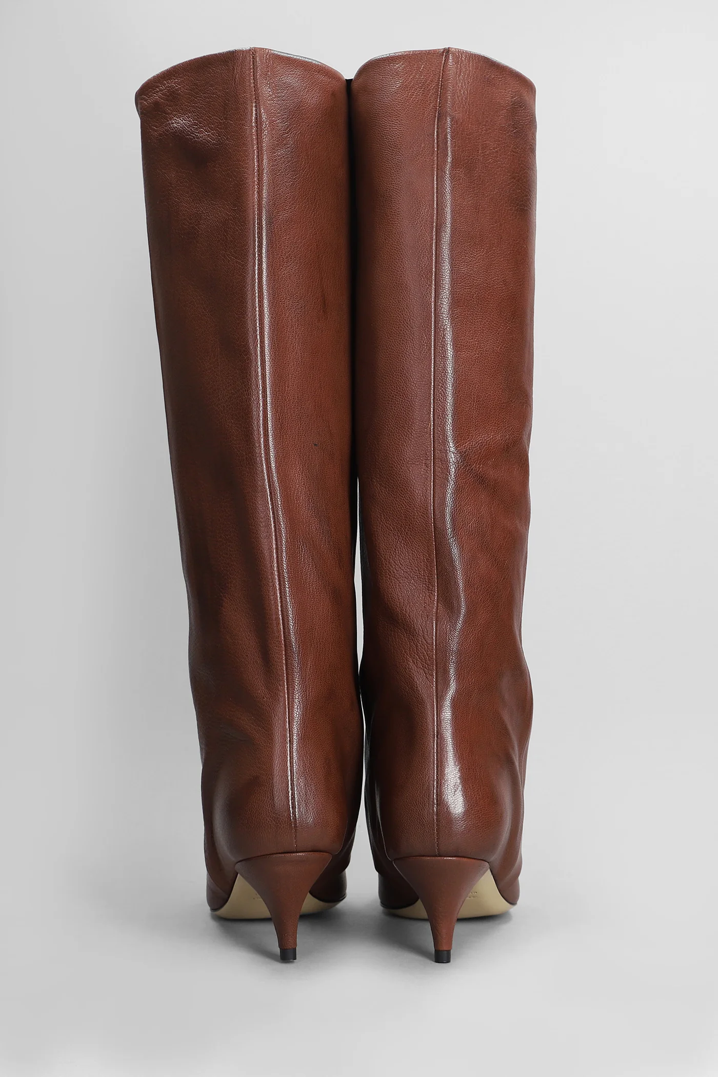 High heels boots in leather color leather - Image 4
