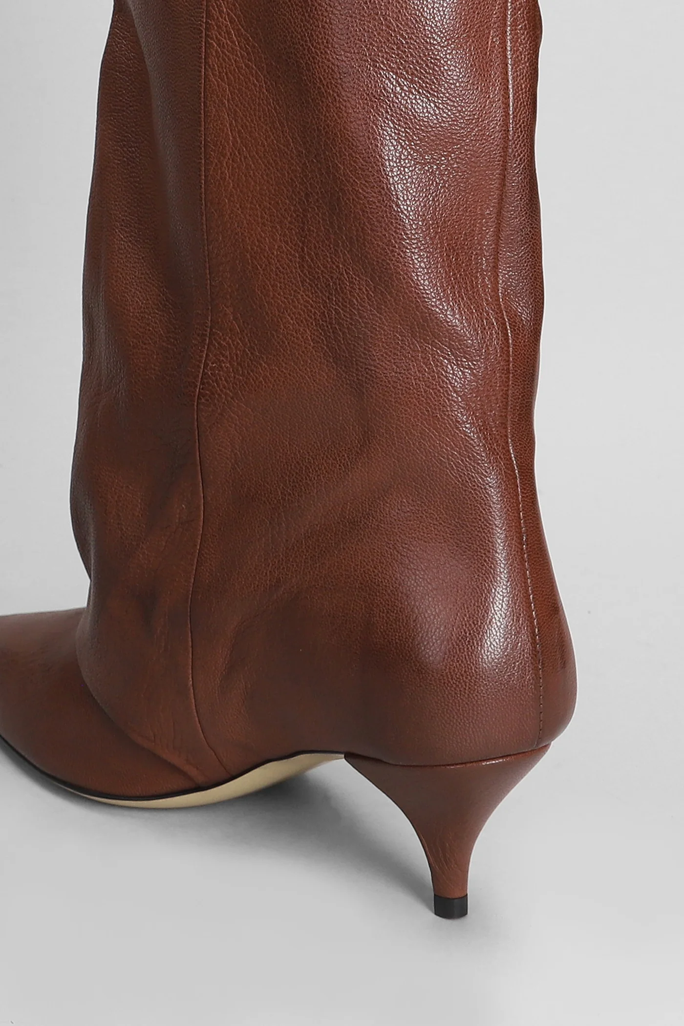 High heels boots in leather color leather - Image 5