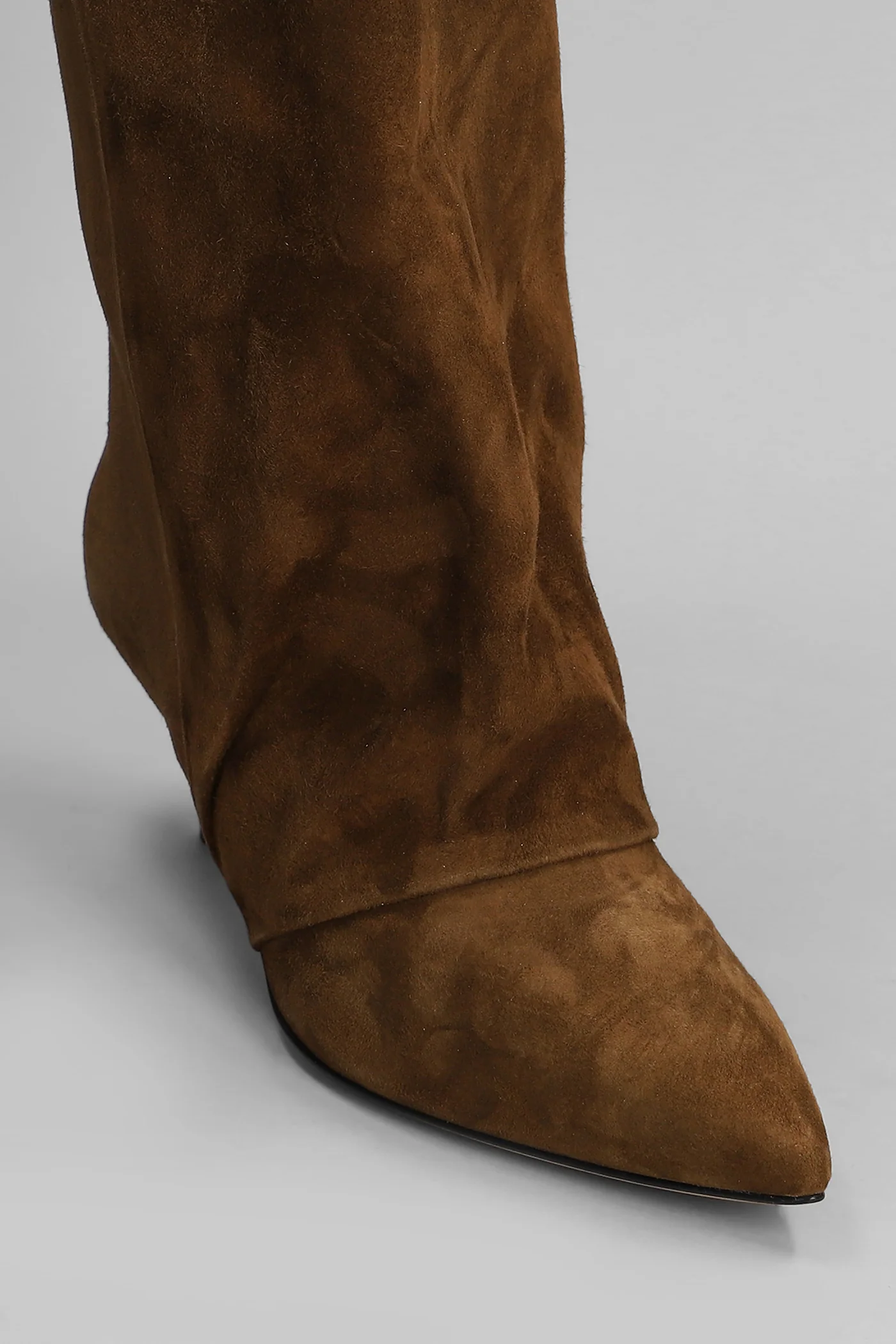 High heels boots in leather color suede - Image 5