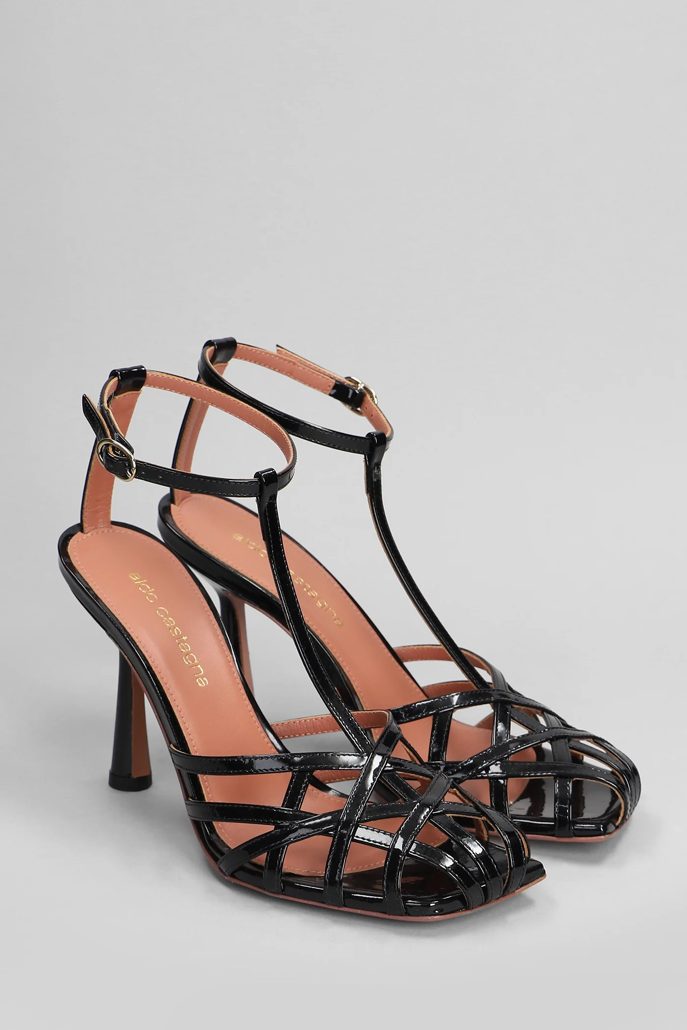 Lidia Sandals in black patent leather - Image 2