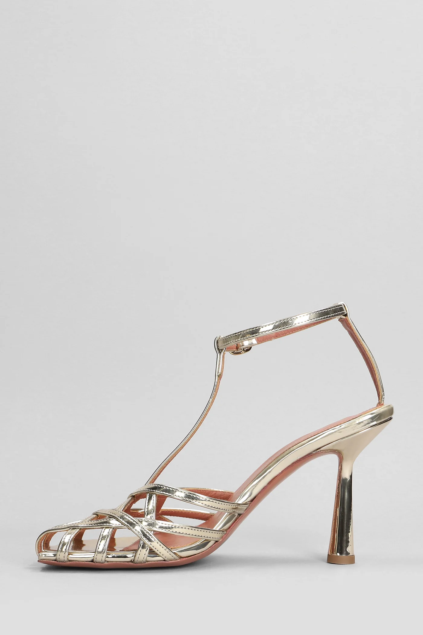 Lidia Sandals in platinum leather - Image 3