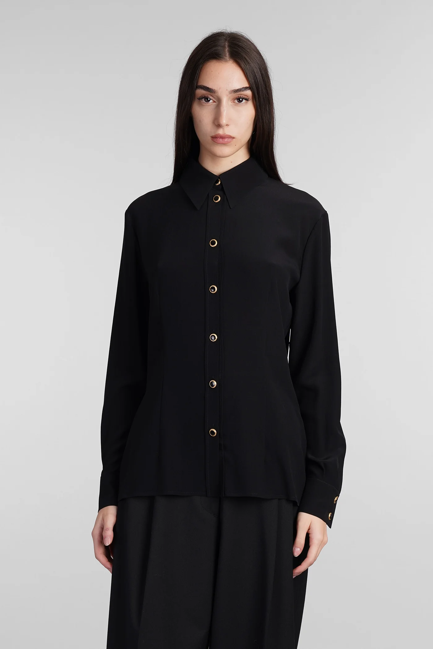 Shirt in black silk