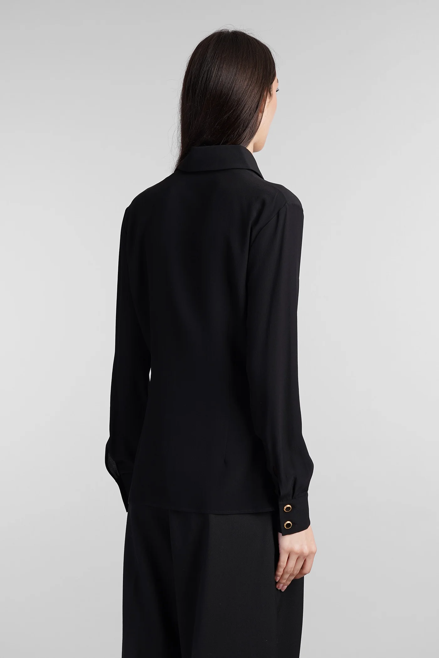 Shirt in black silk - Image 3