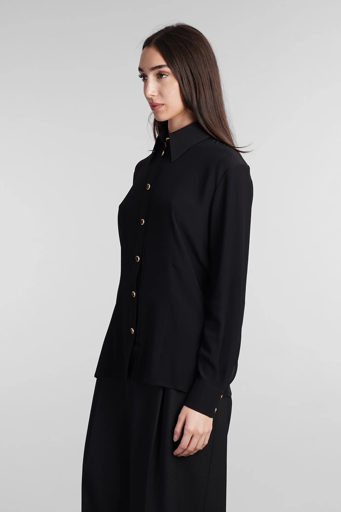 Shirt in black silk - Image 4