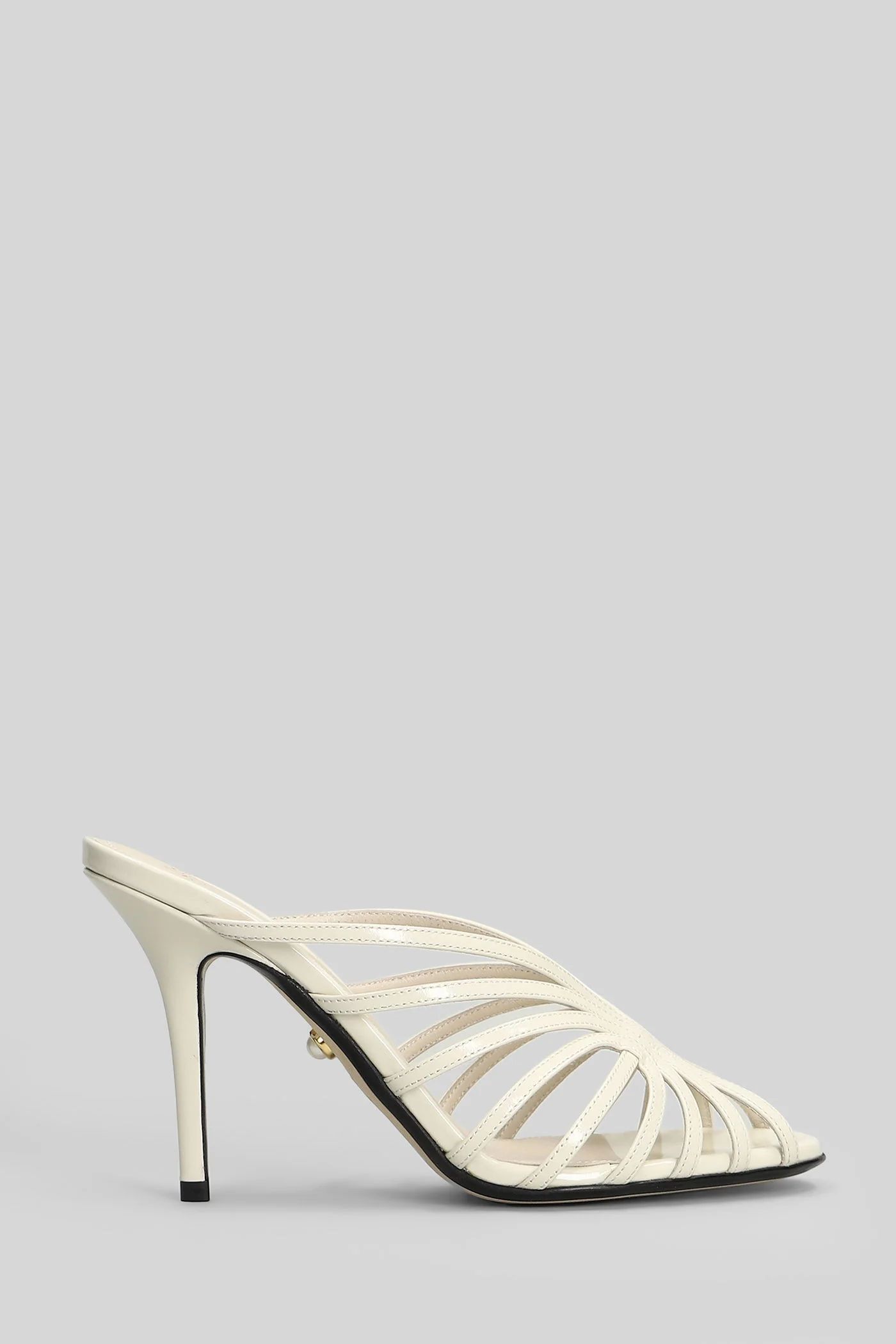 Diana 95 Sandals in white patent leather