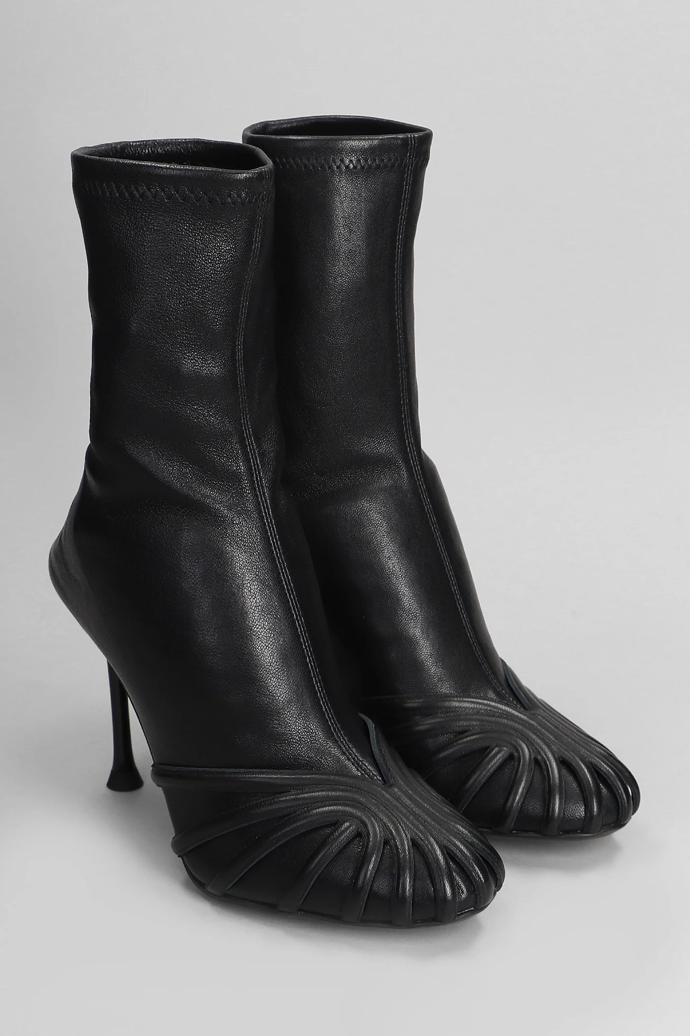 Iman 095 High heels Ankle boots in black leather - Image 2