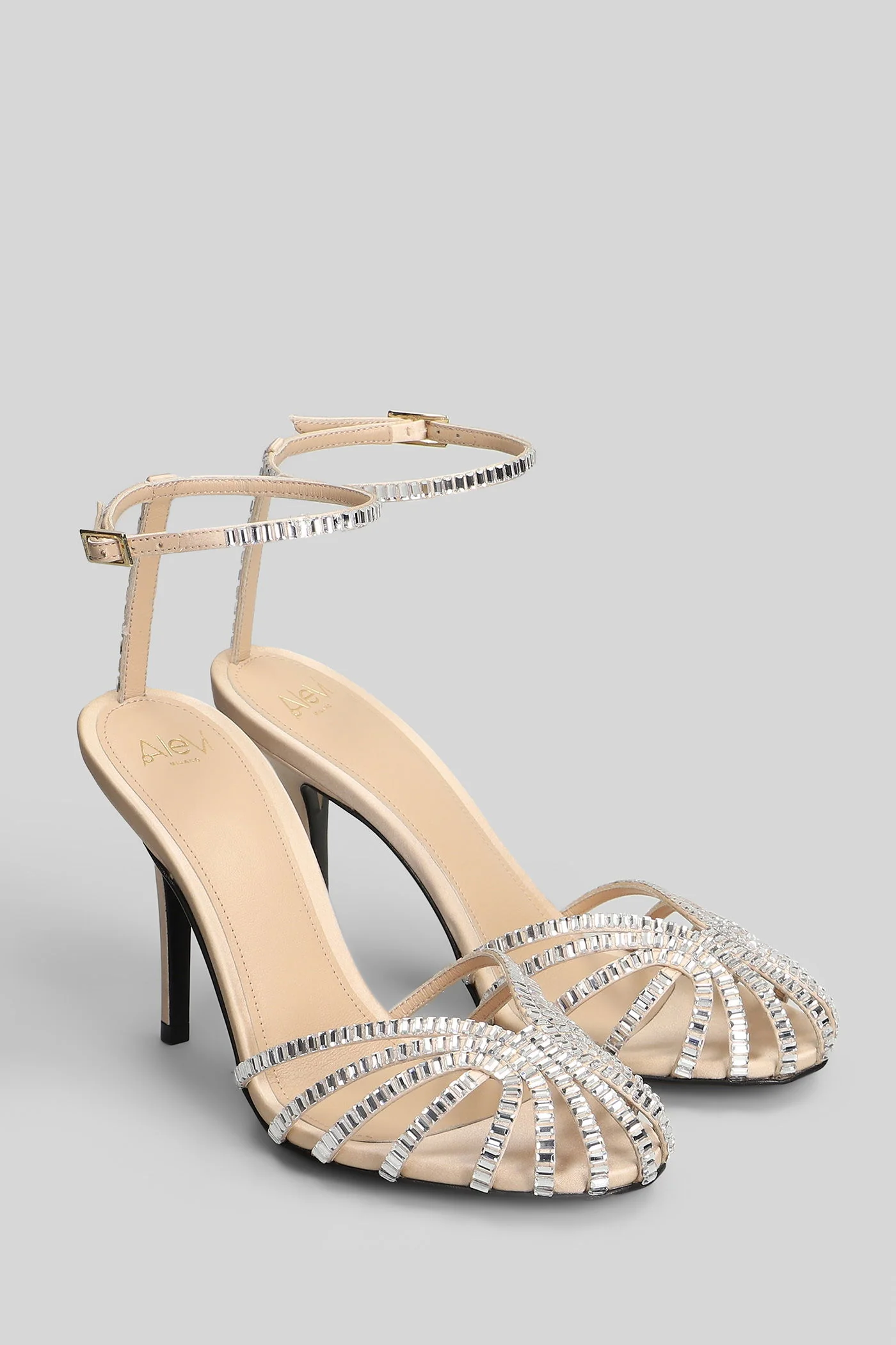 Penelope xtal 95 Sandals in powder satin - Image 2