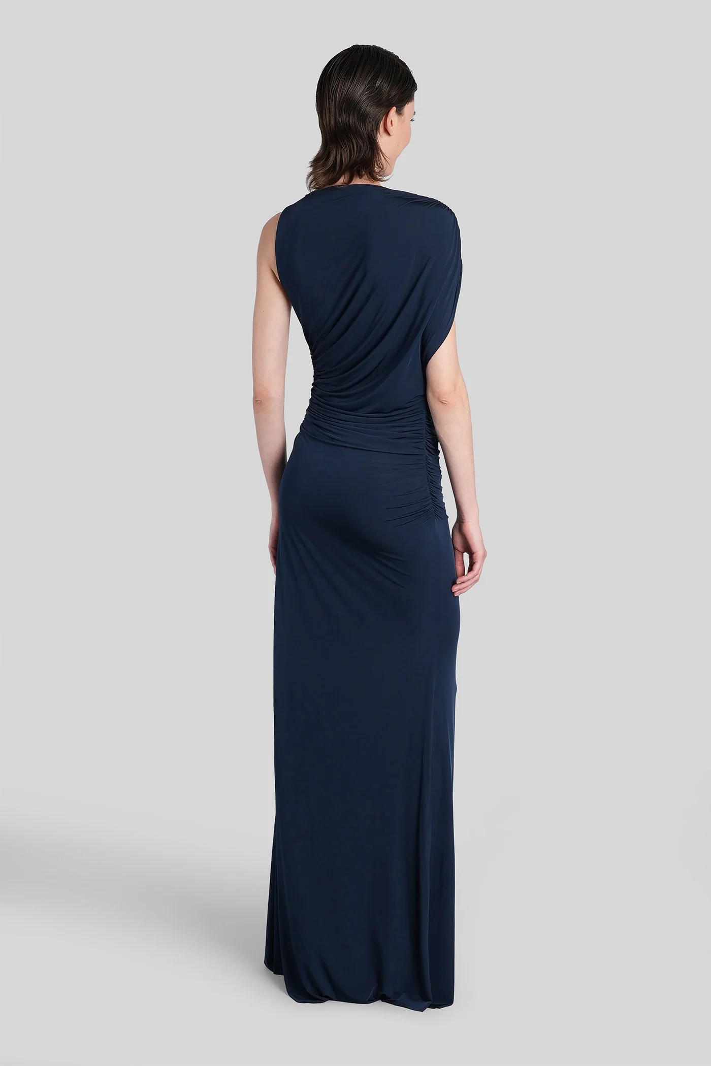 Long dress in blue viscose - Image 3