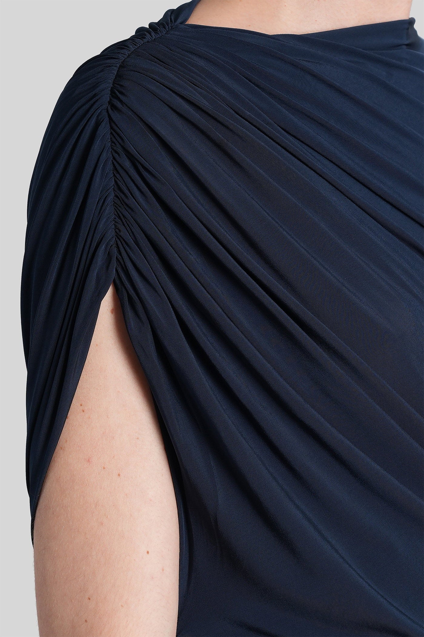 Long dress in blue viscose - Image 5
