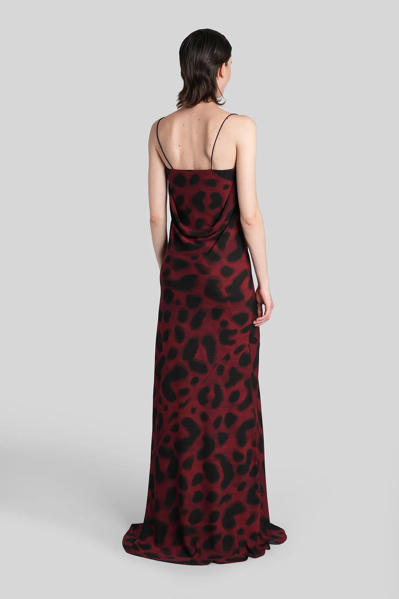 Long dress in red silk - Image 3