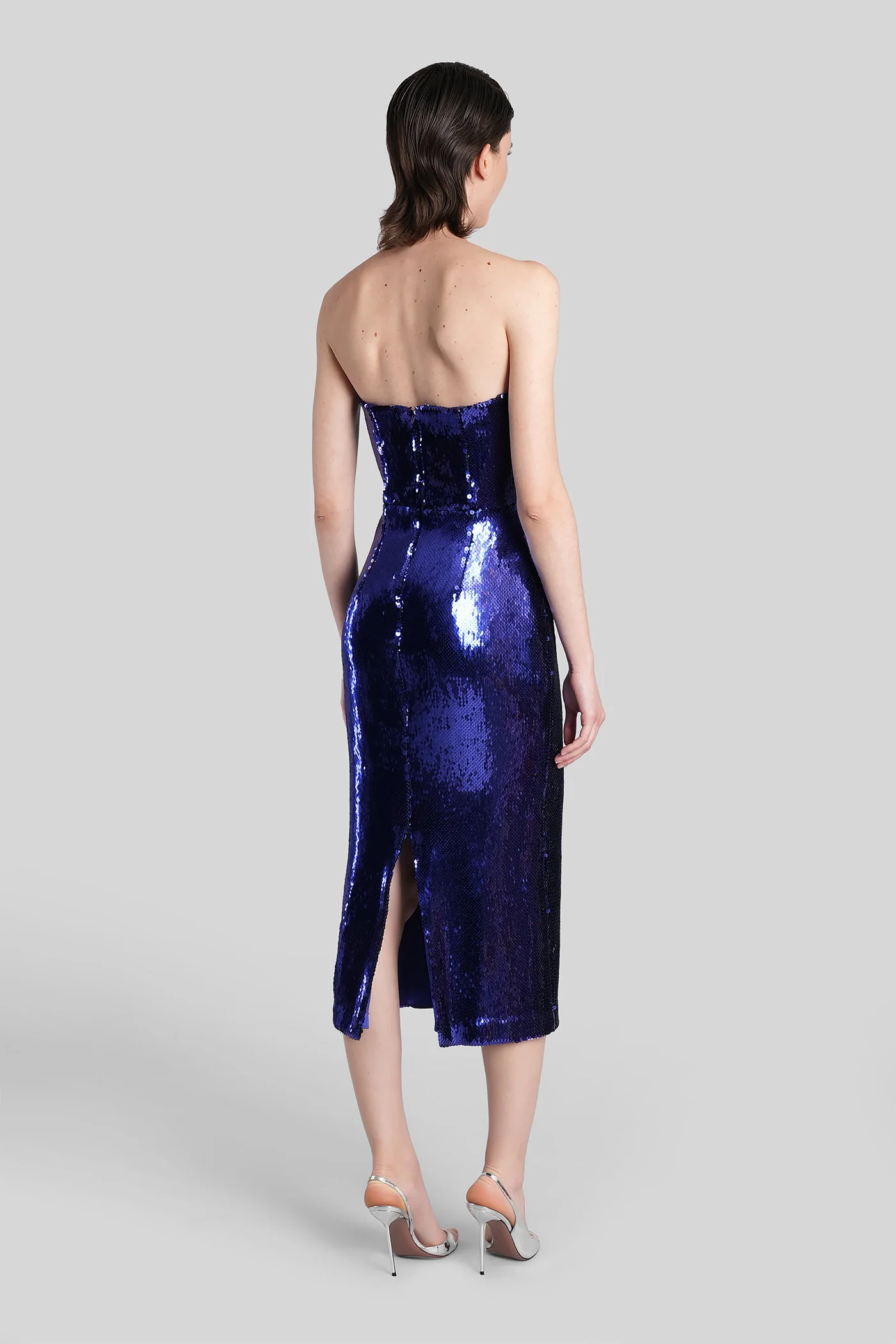 Long dress in Viola polyester - Image 3