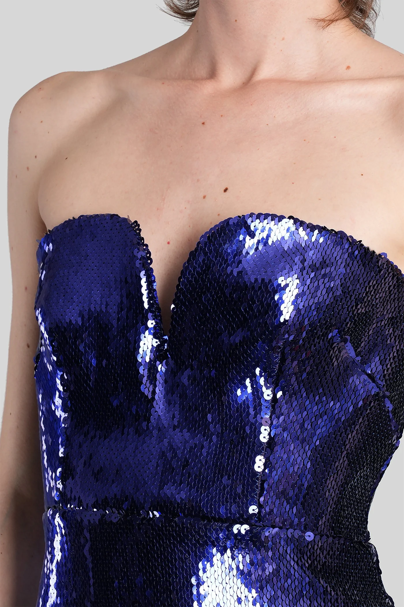 Long dress in Viola polyester - Image 5