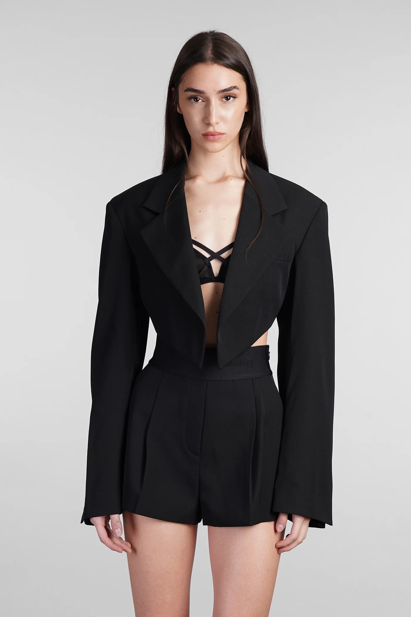 Blazer in black wool