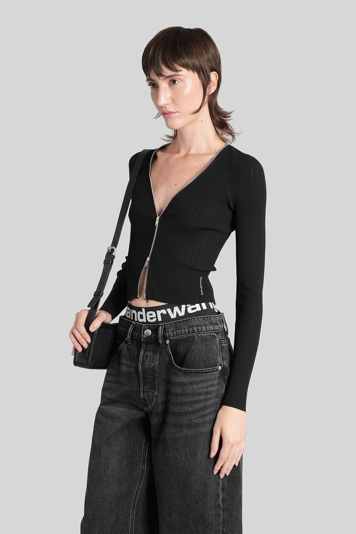Cardigan in black polyamide - Image 4