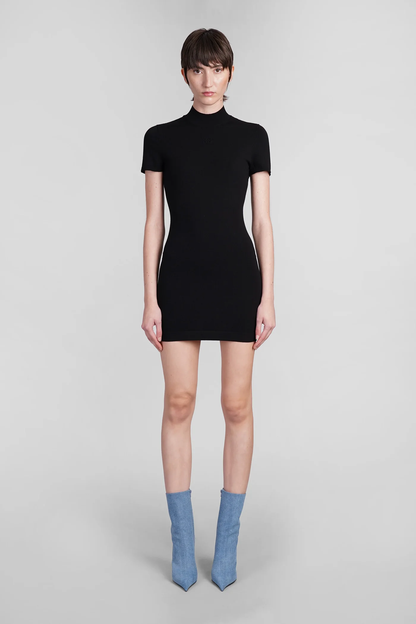 Dress woman in black viscose