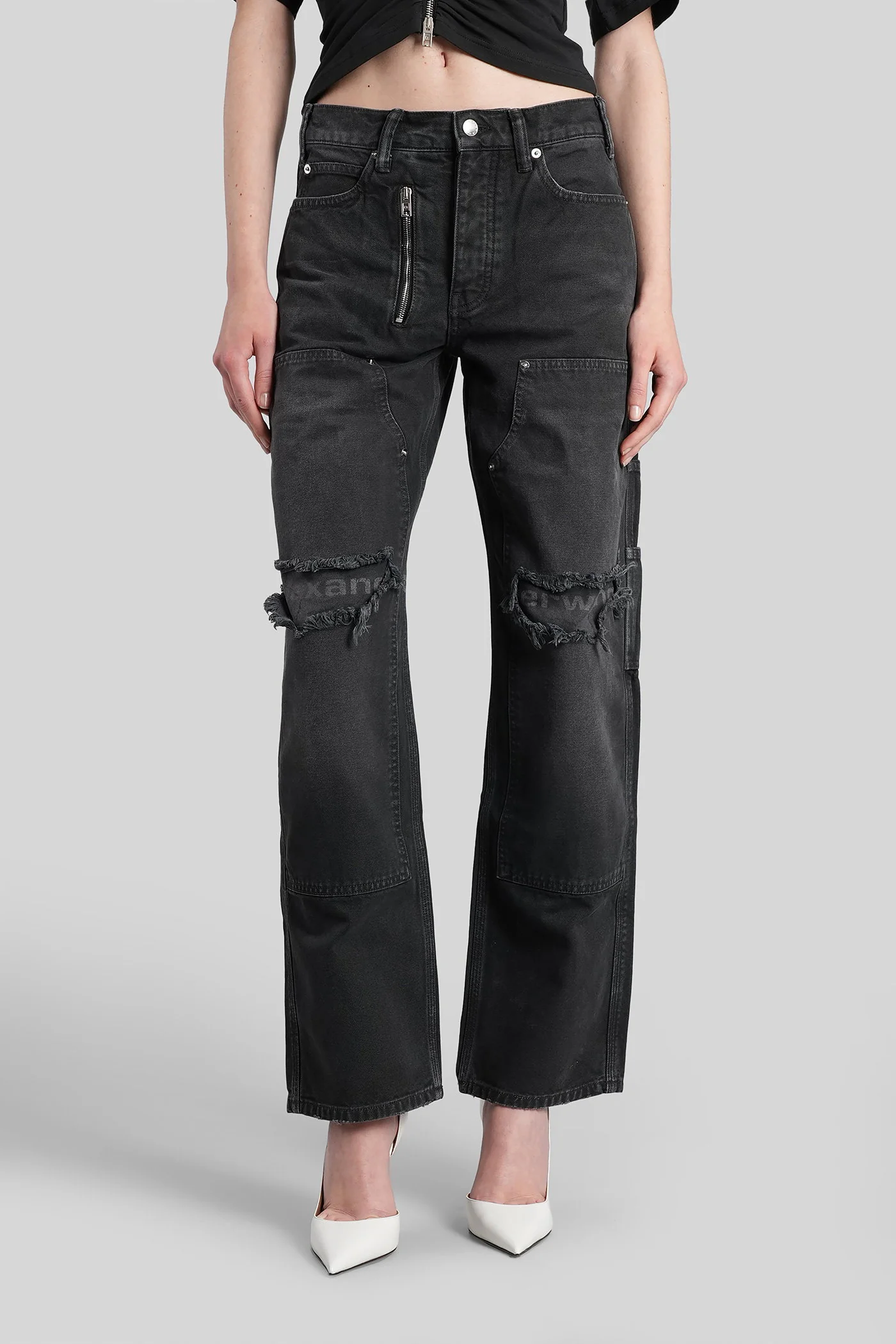 Jeans in black cotton