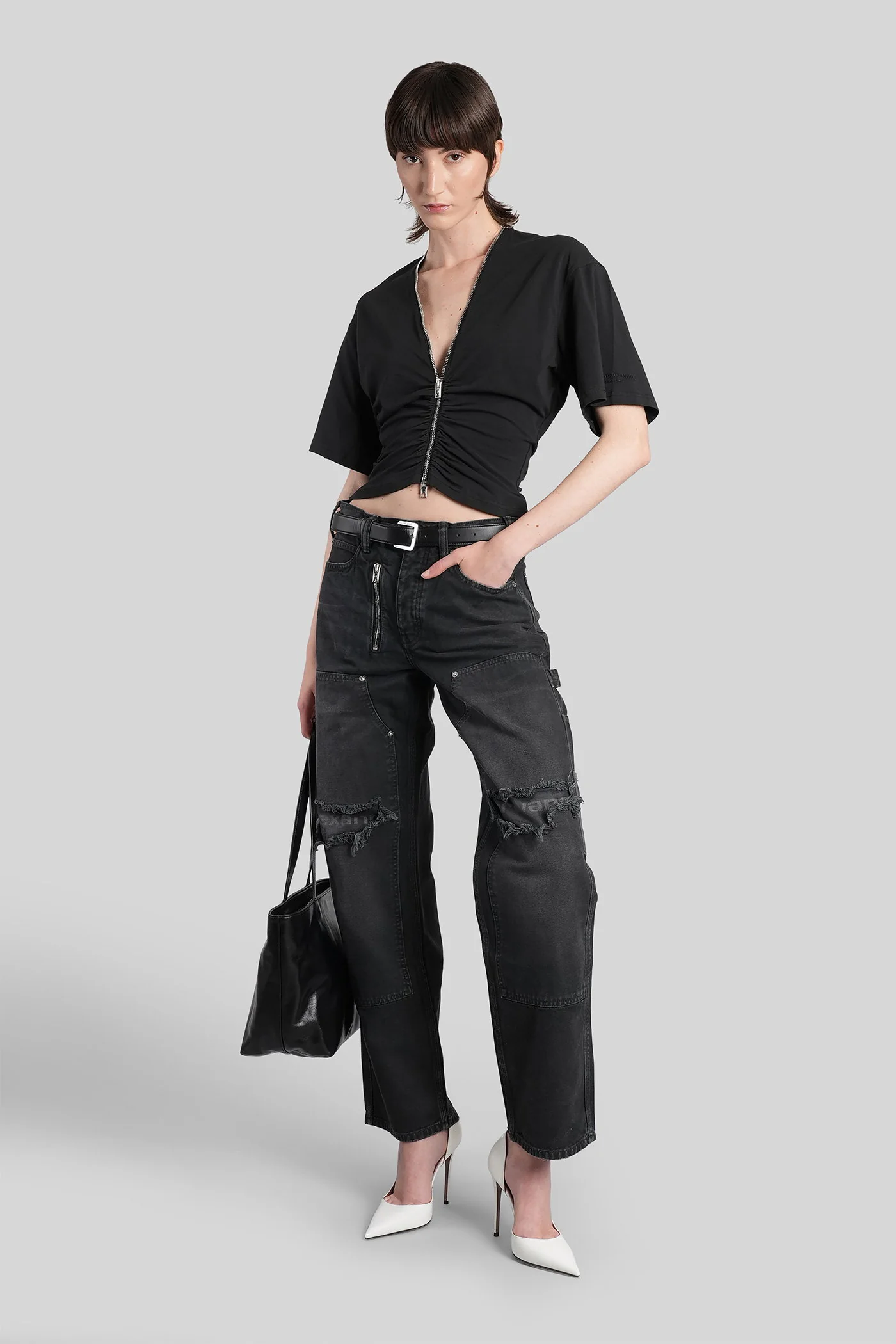 Jeans in black cotton - Image 2