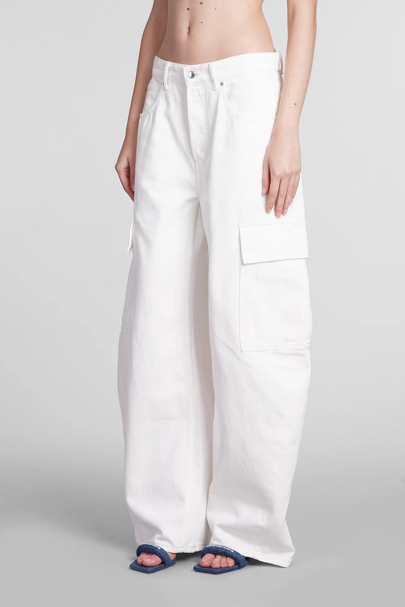 Jeans in white cotton - Image 4