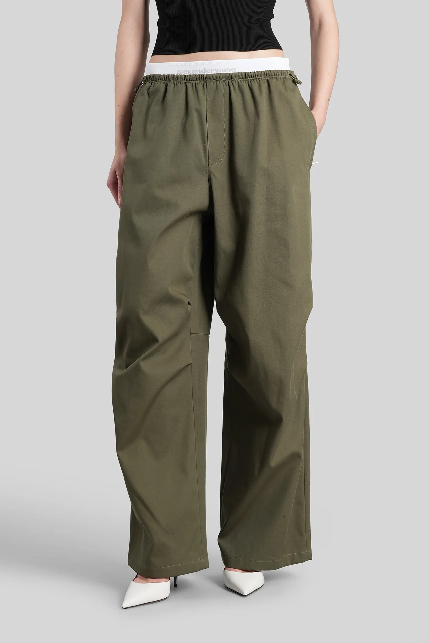 Pants in green cotton
