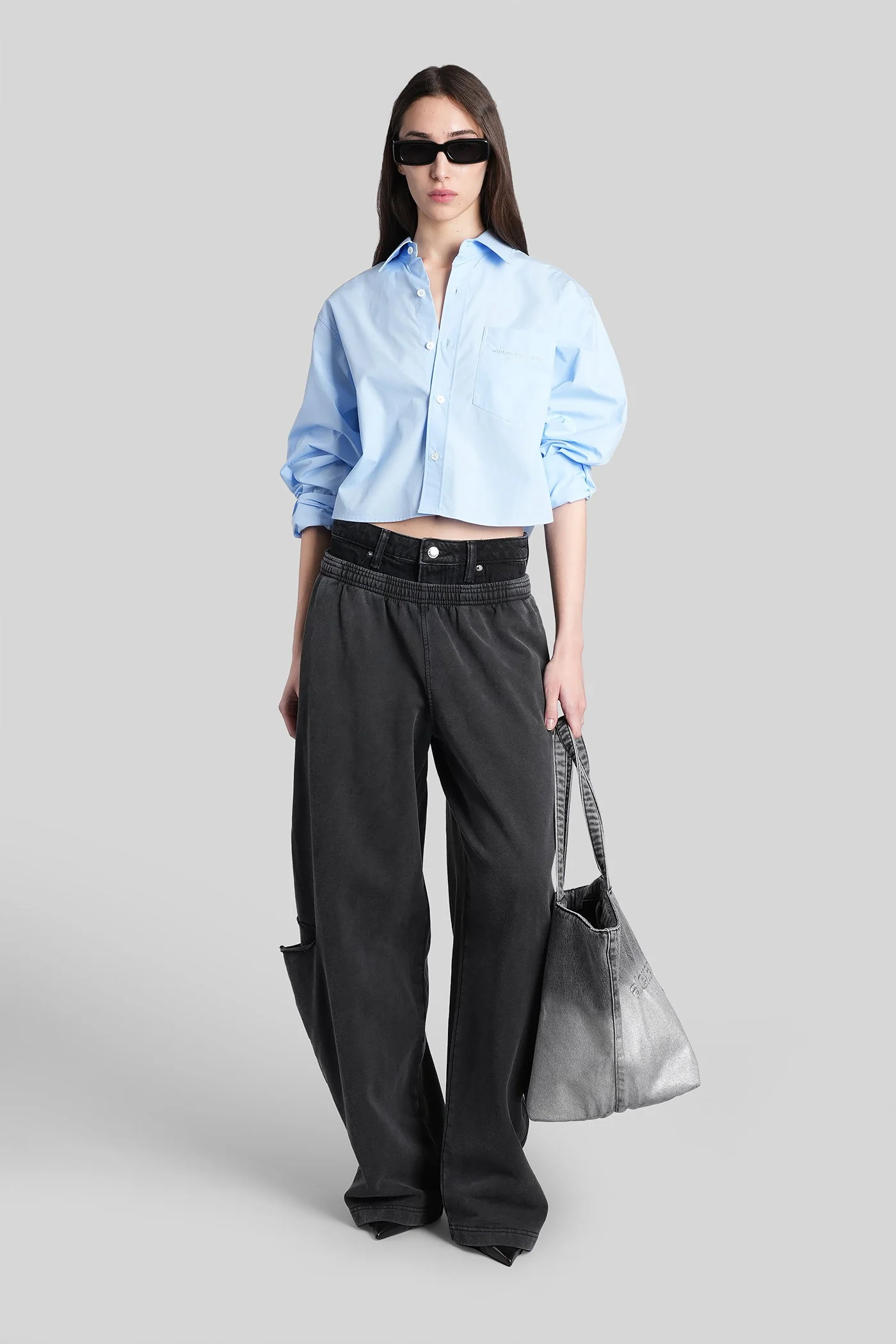Shirt in cyan cotton - Image 2