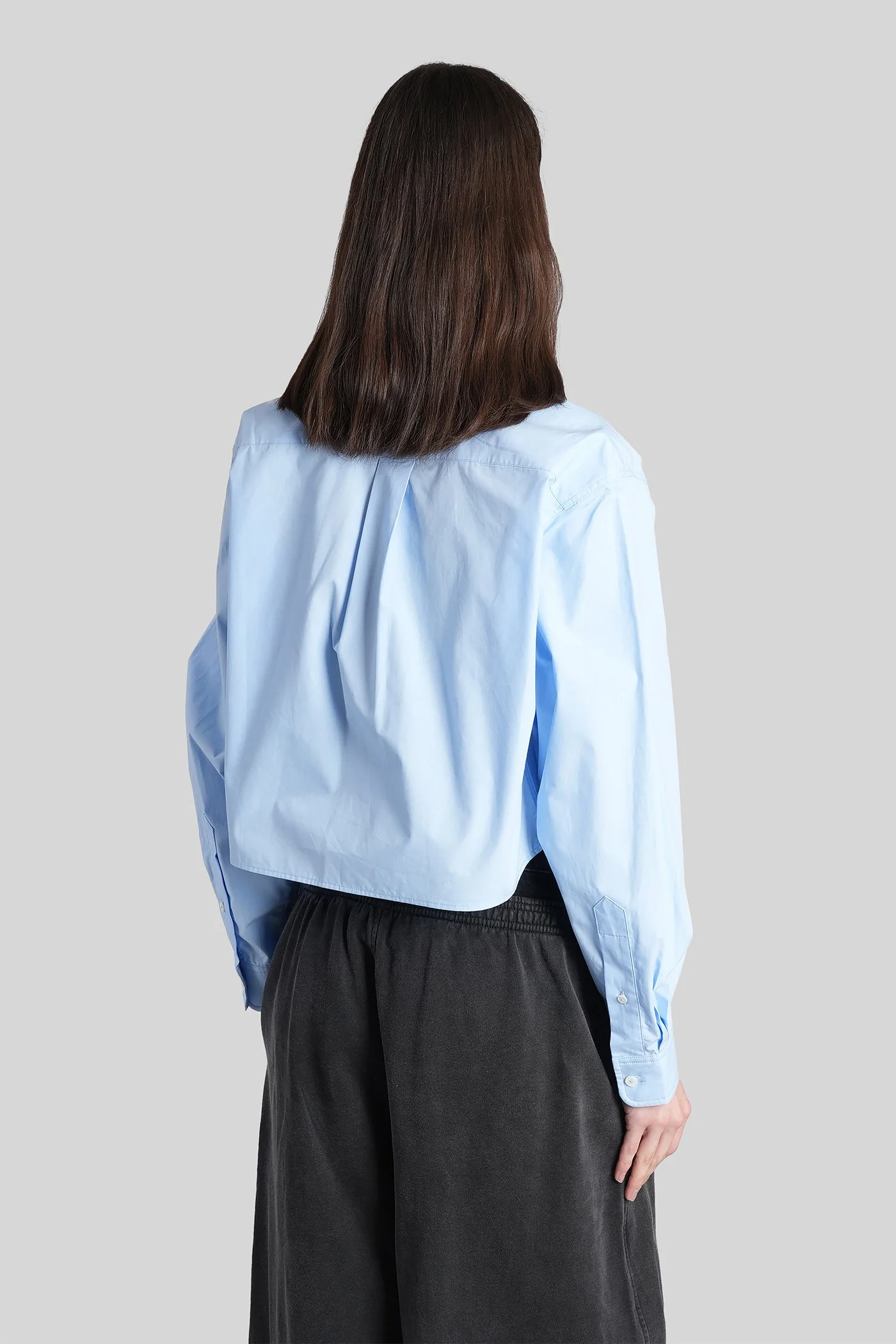 Shirt in cyan cotton - Image 3