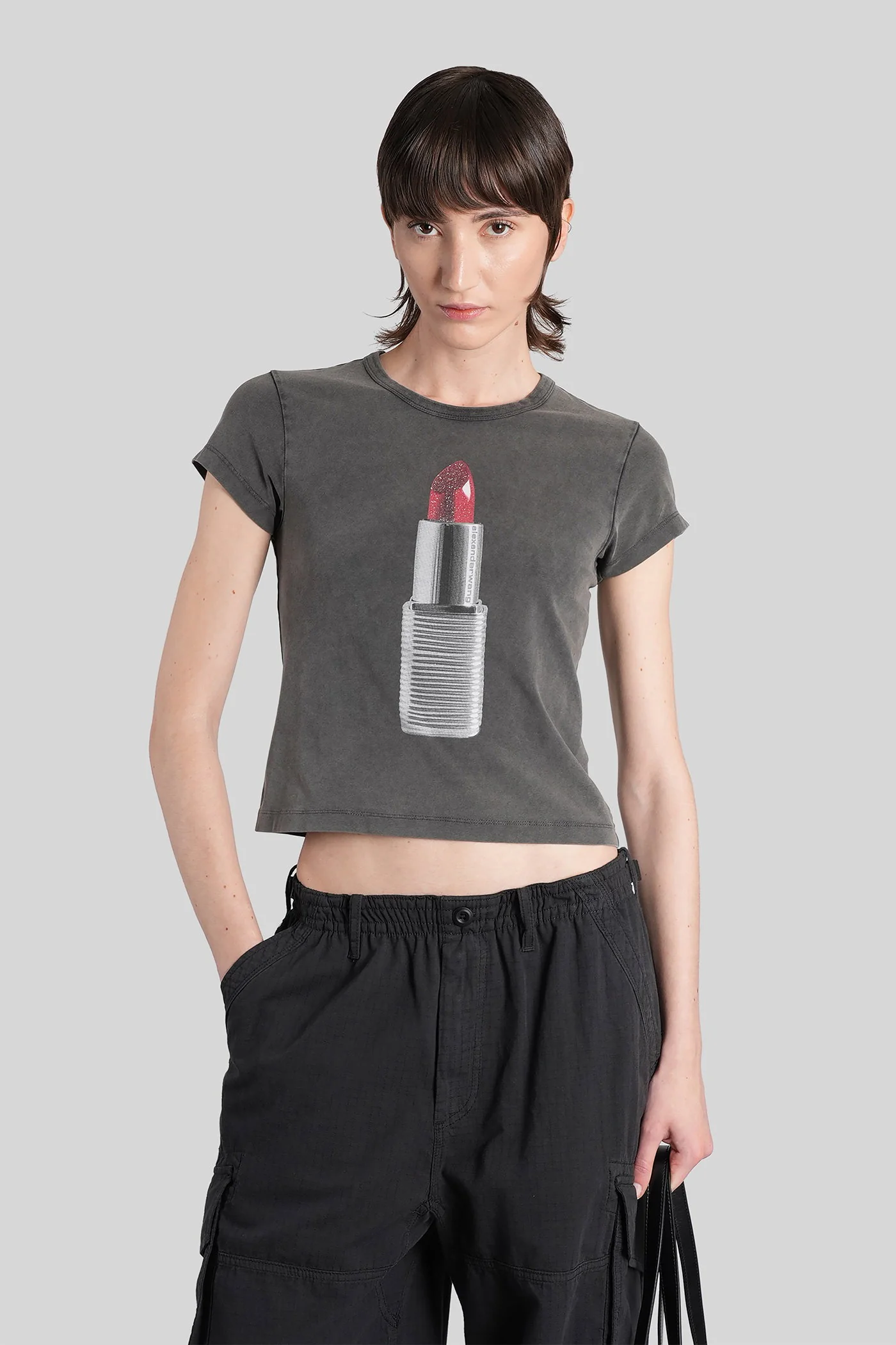 T-Shirt in black cotton