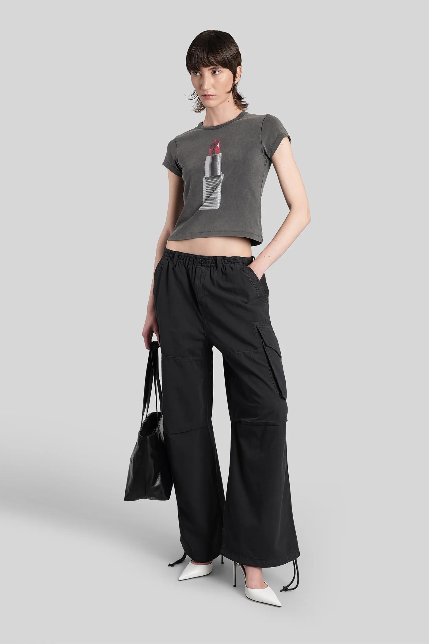 T-Shirt in black cotton - Image 2