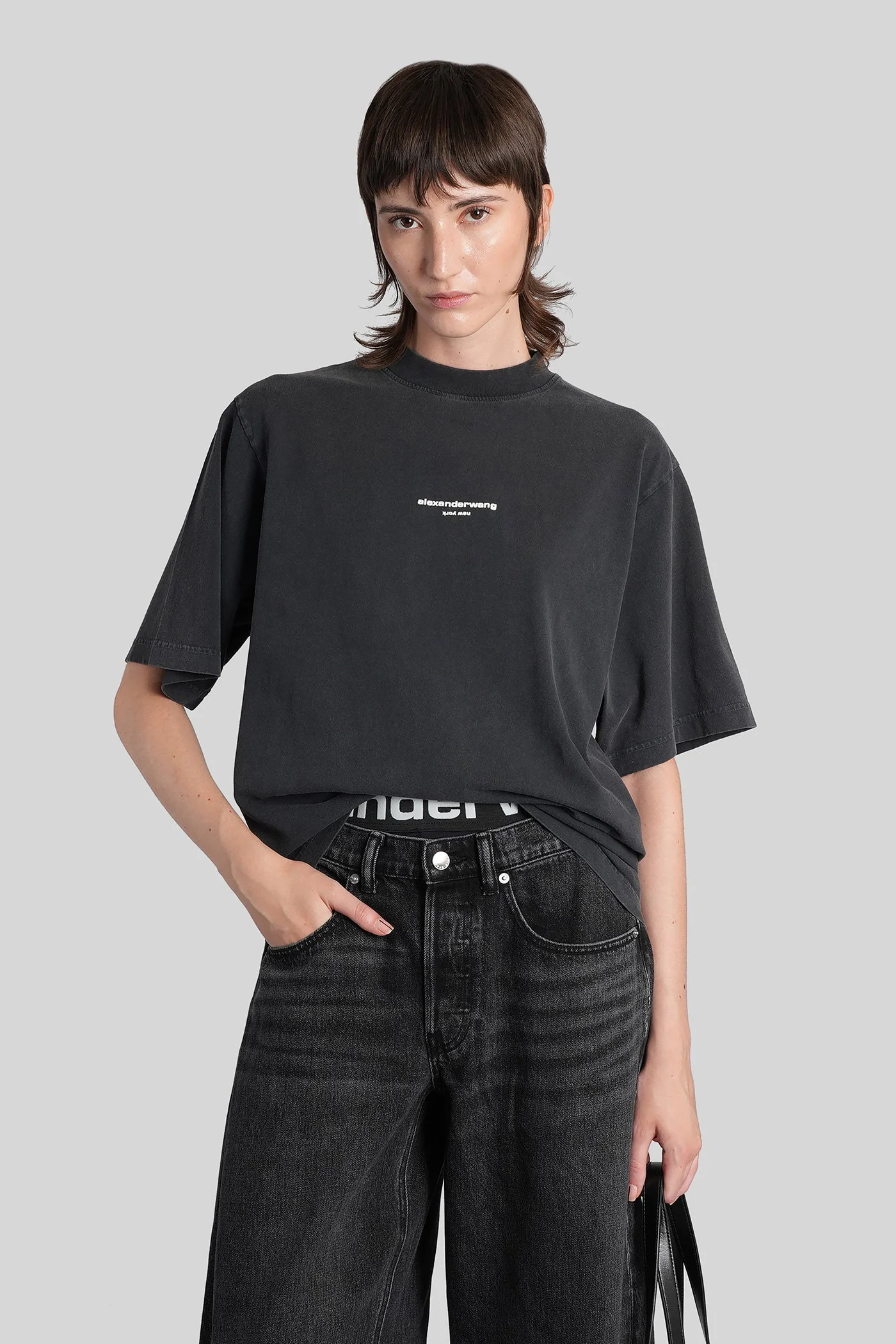 T-Shirt in black cotton