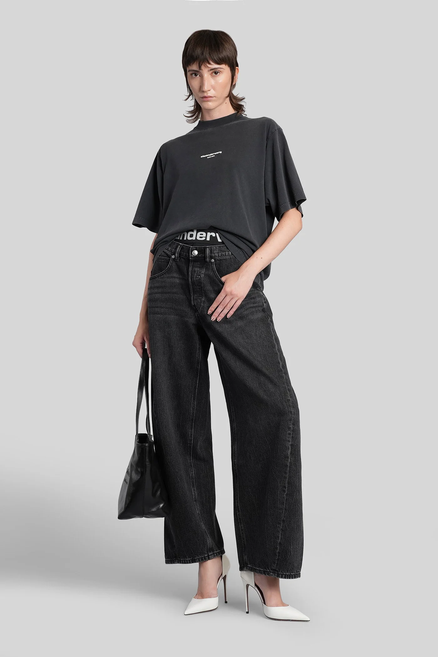 T-Shirt in black cotton - Image 2
