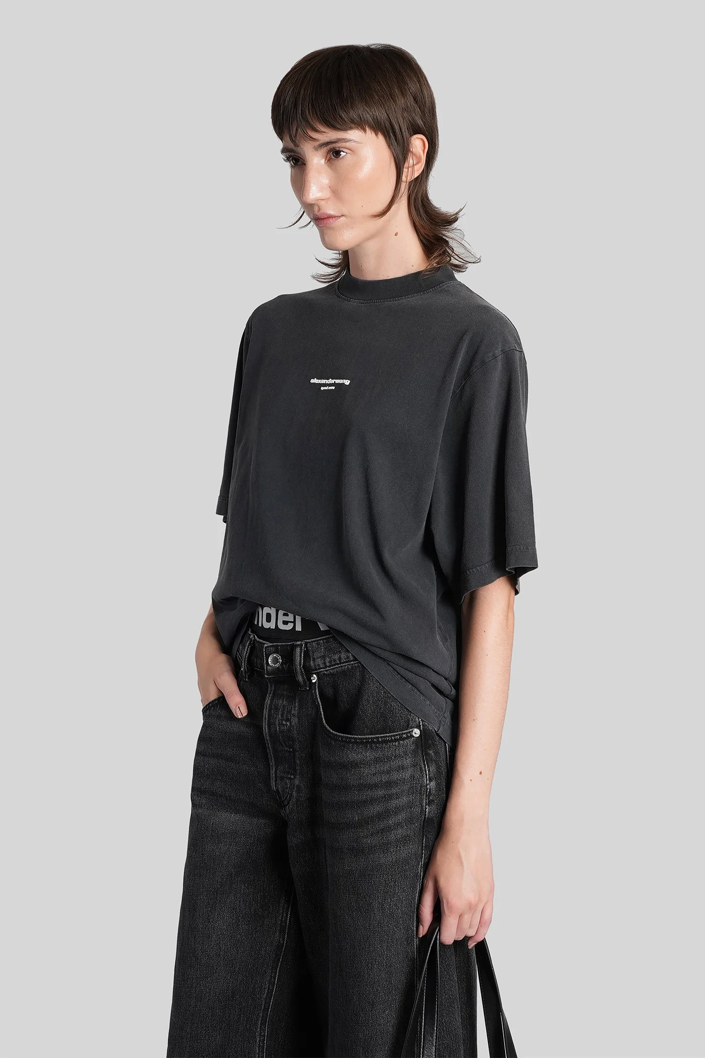 T-Shirt in black cotton - Image 4