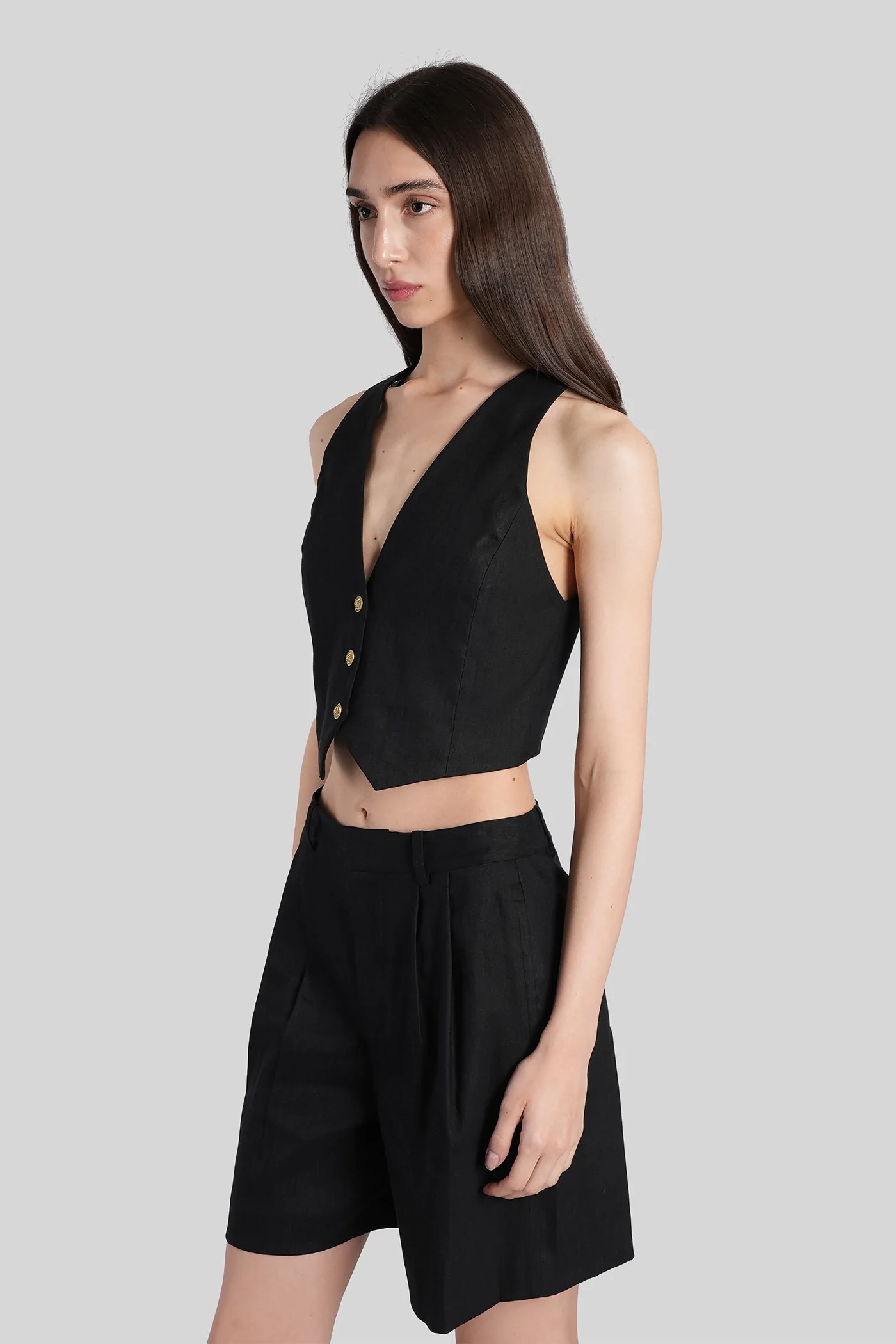 Donna Vest in black linen - Image 4