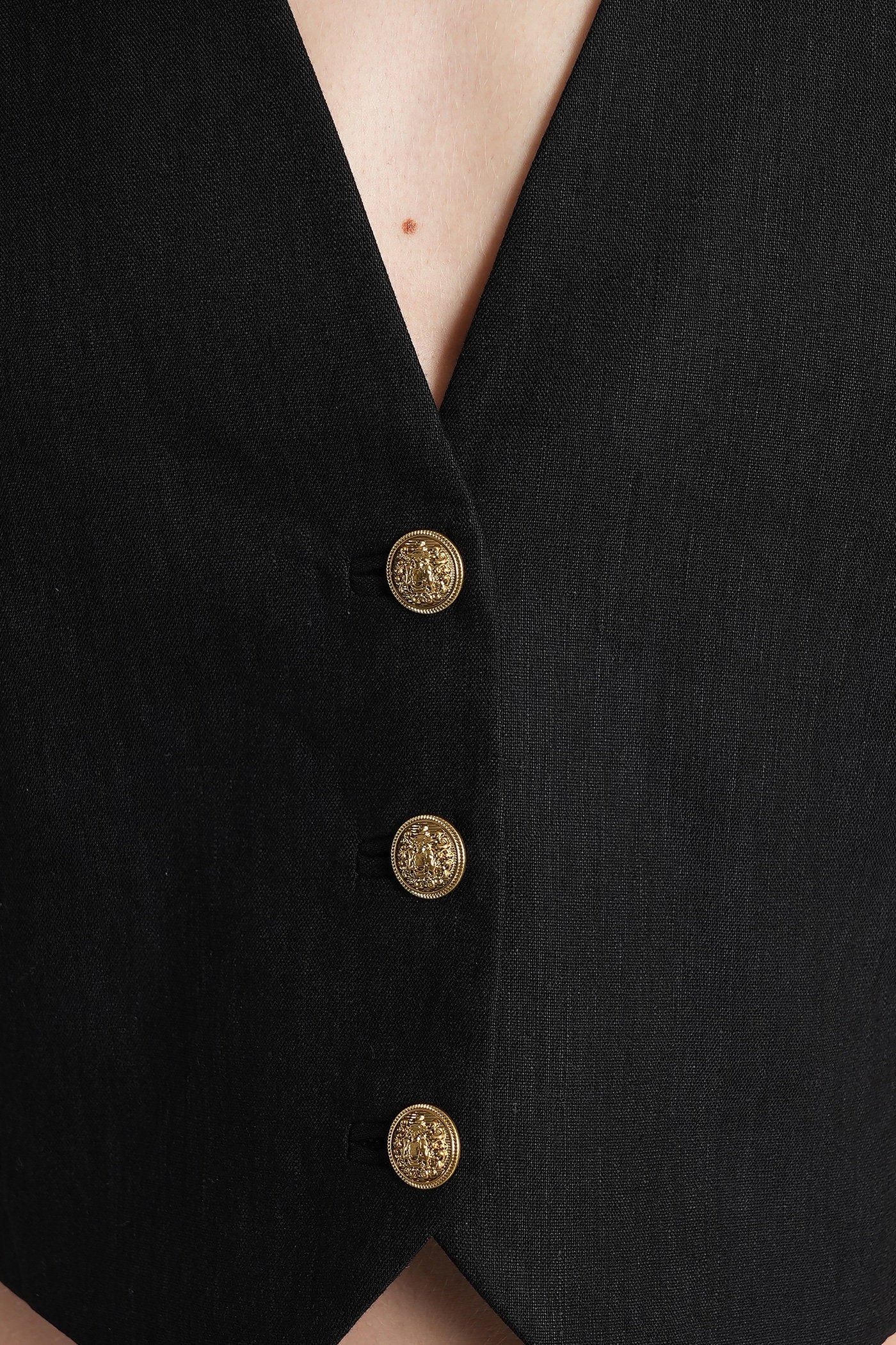Donna Vest in black linen - Image 5