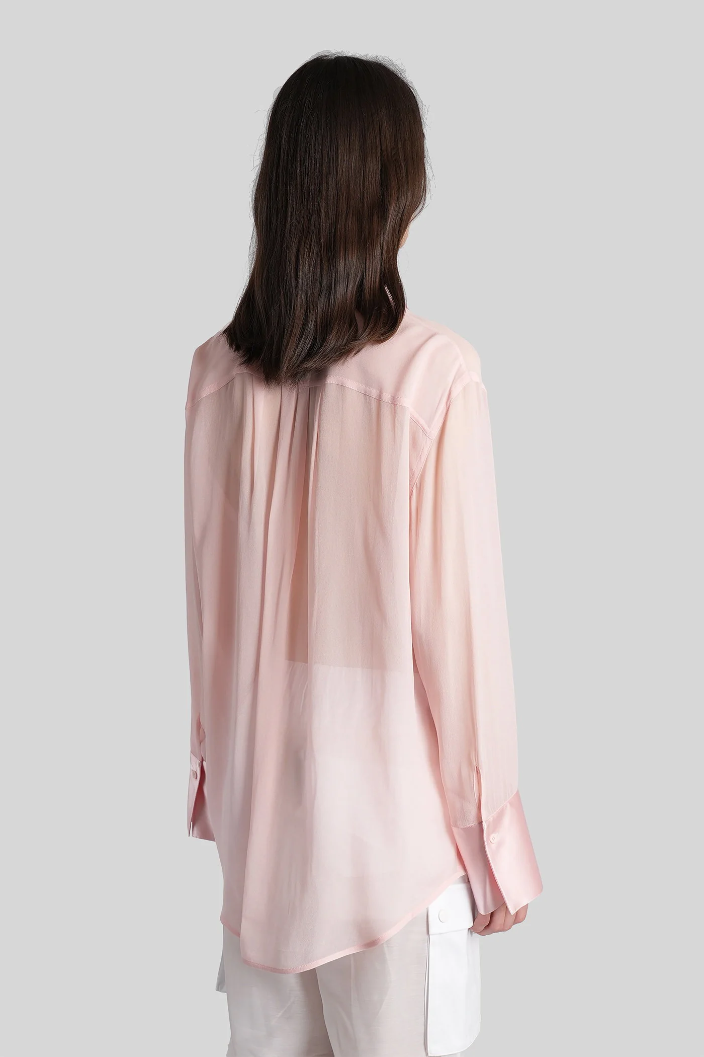 Finley Shirt in rose-pink viscose - Image 2