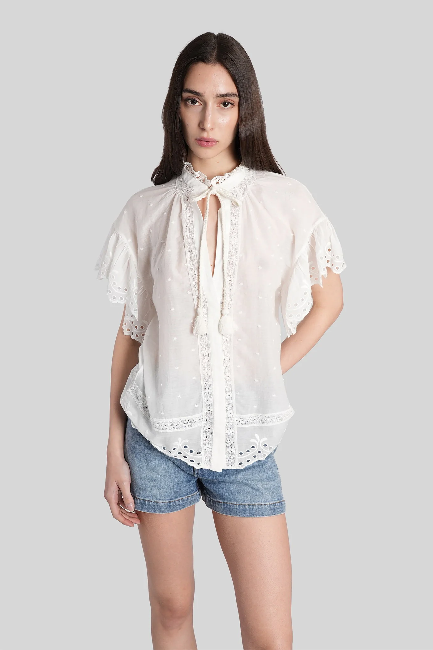 Julius Blouse in white cotton - Image 2